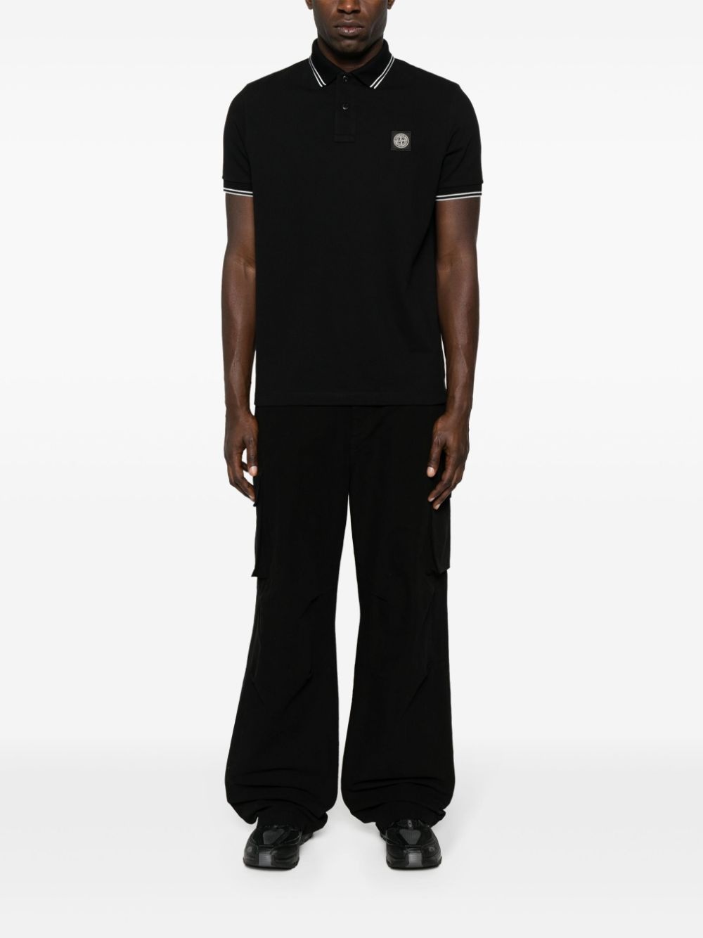 Compass-badge piqué polo shirt - 2