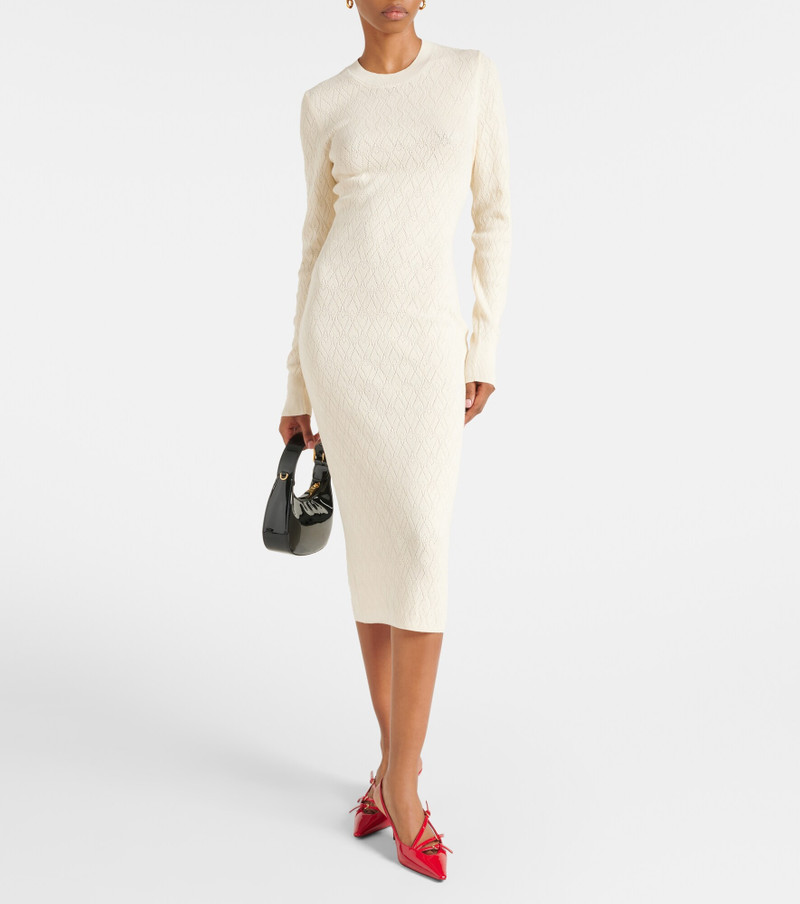 AMI Paris Ami De Coeur cotton and wool midi dress outlook