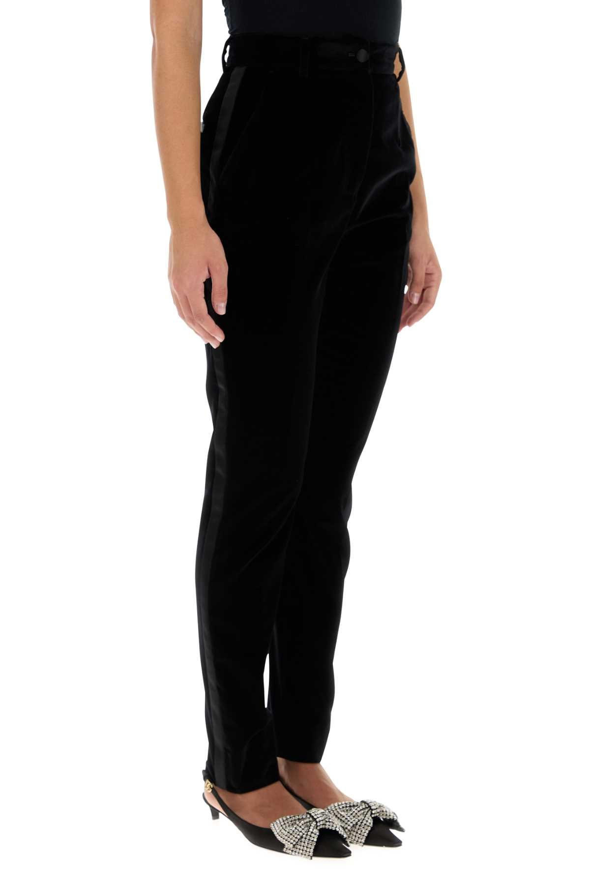Dolce & Gabbana Women Black Velvet Pant - 3
