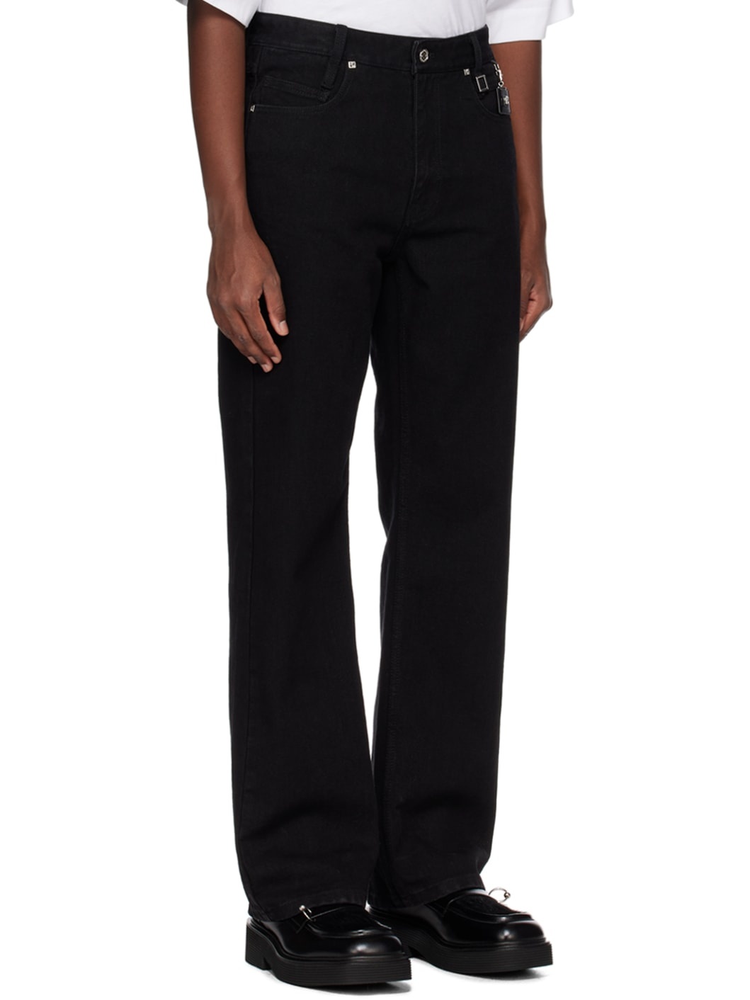 Black Long Straight Jeans - 3