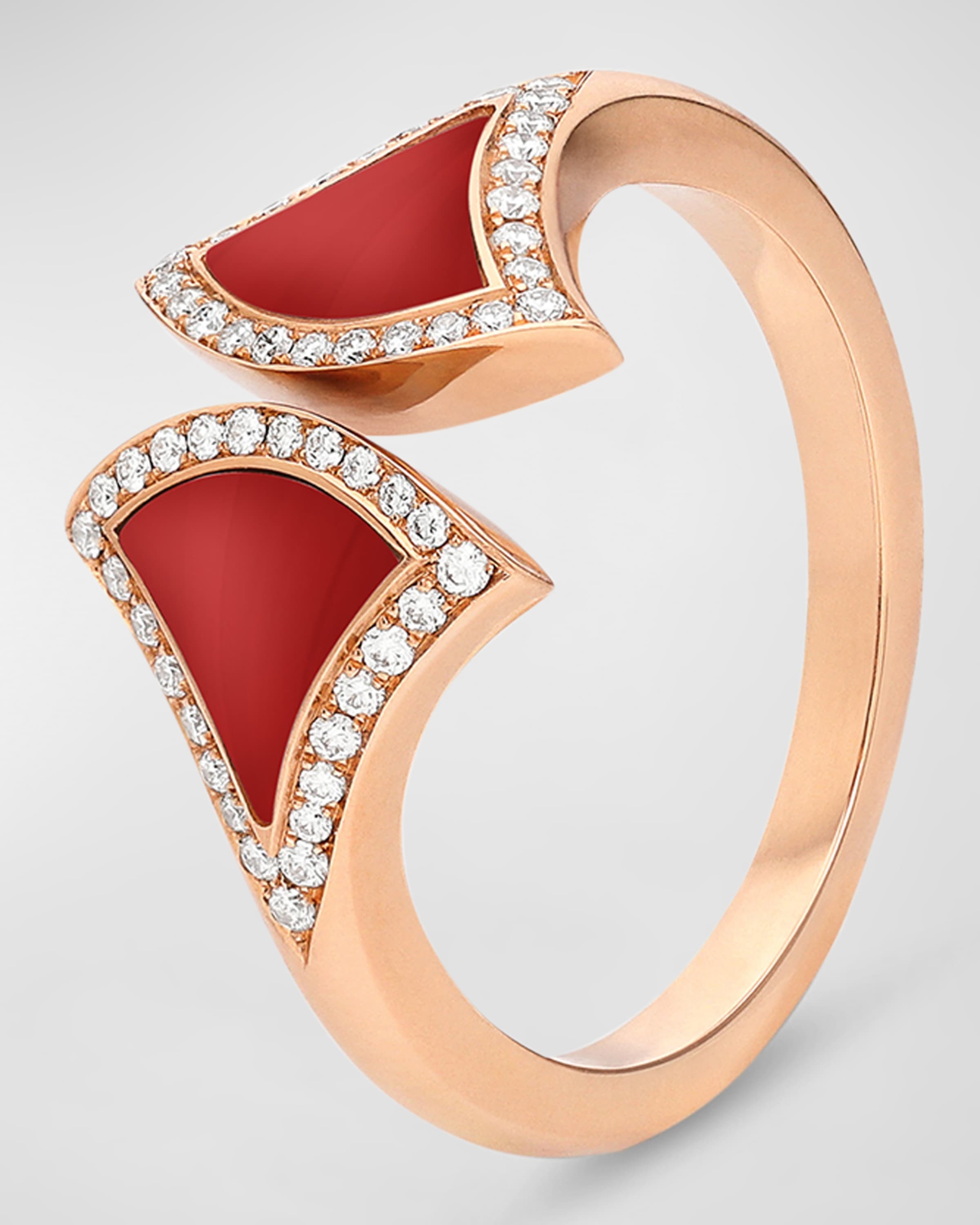 18K Rose Gold Divas' Dream Carnelian and Diamond Pave Ring - 1