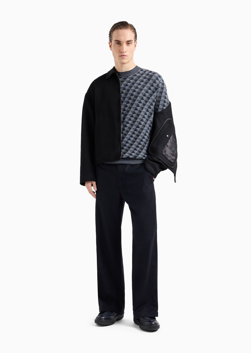 Jacquard virgin-wool, crew-neck jumper 7