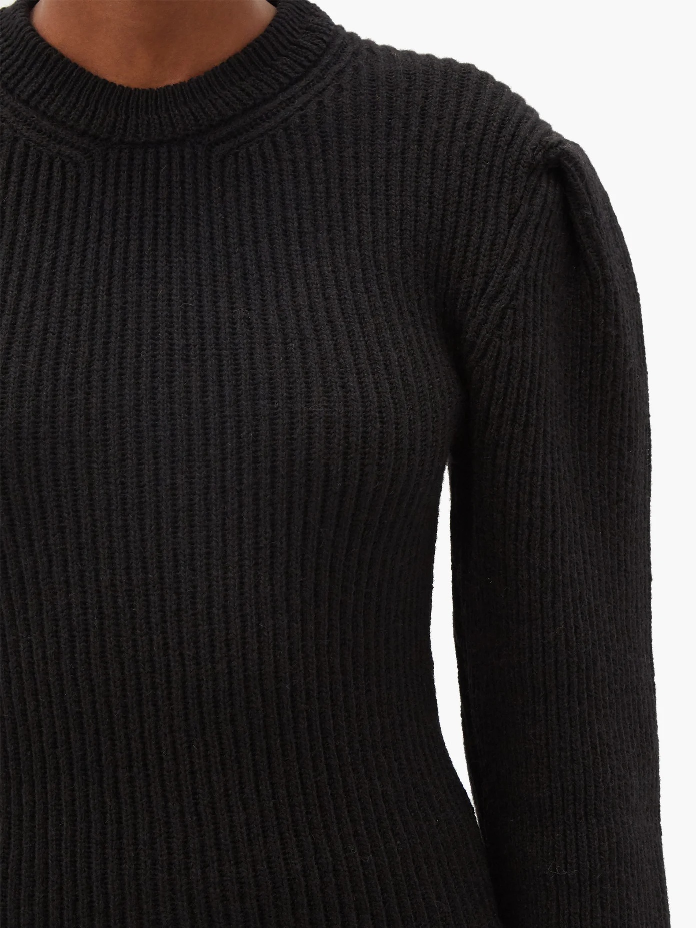 Balloon-sleeve ribbed wool sweater - 4