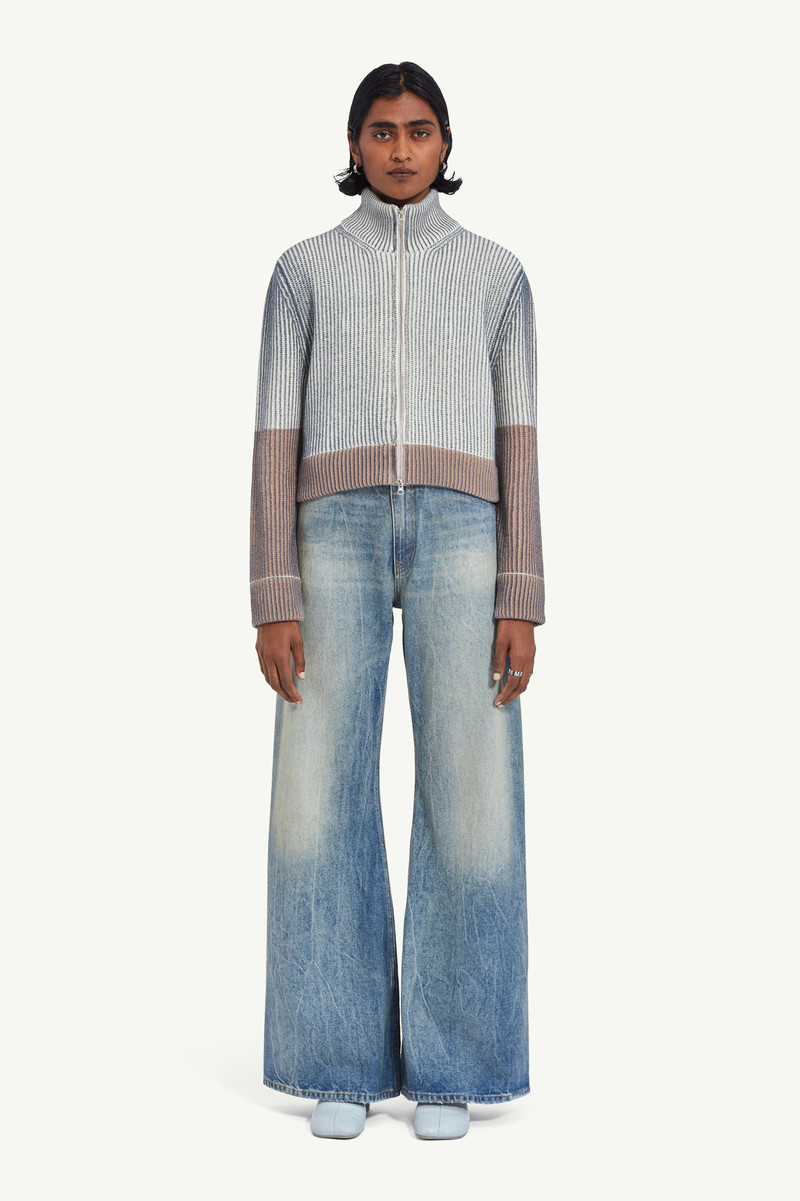 MM6 Maison Margiela High collar zip cardigan outlook