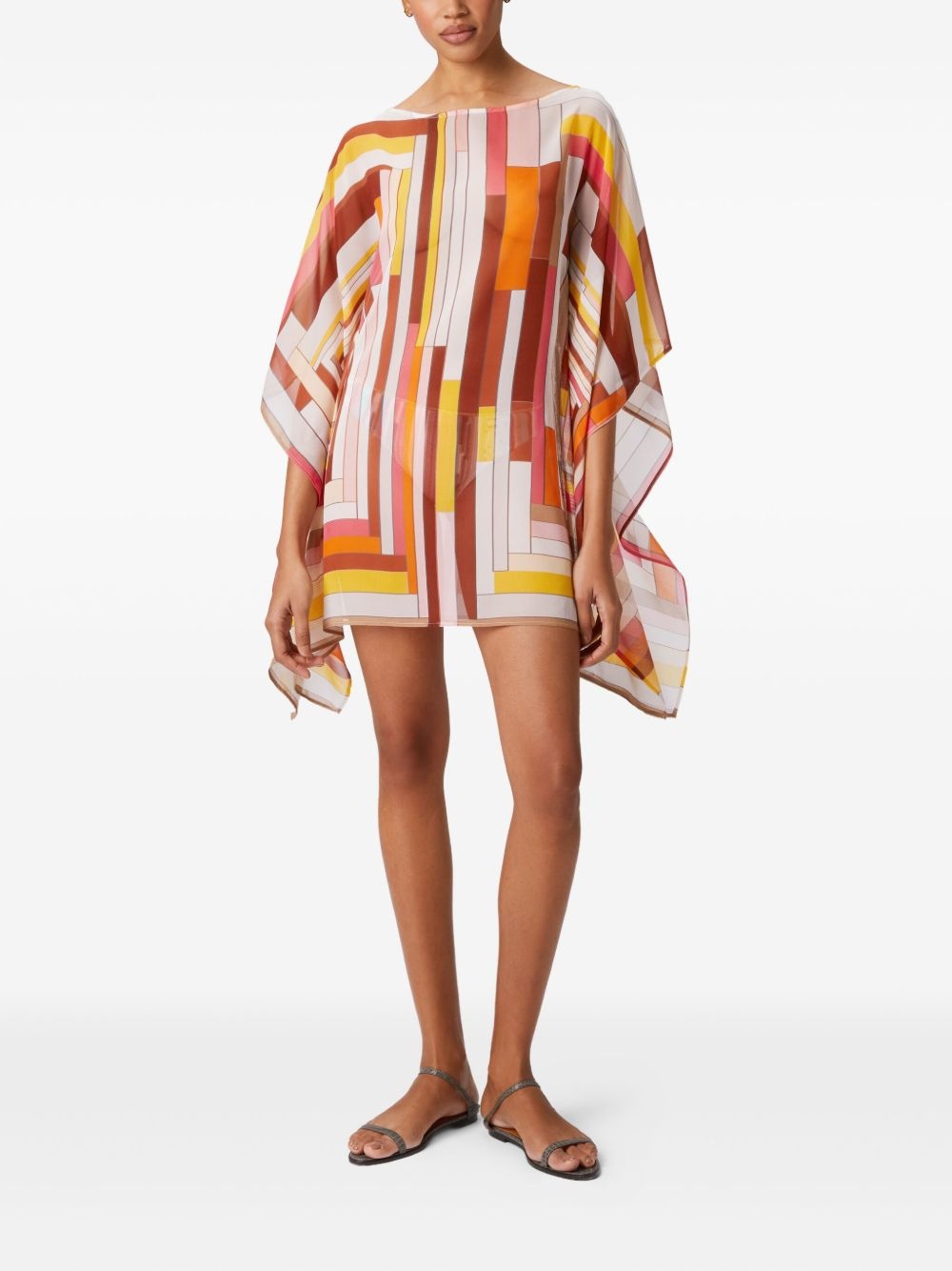 geometric-pattern mini dress - 2