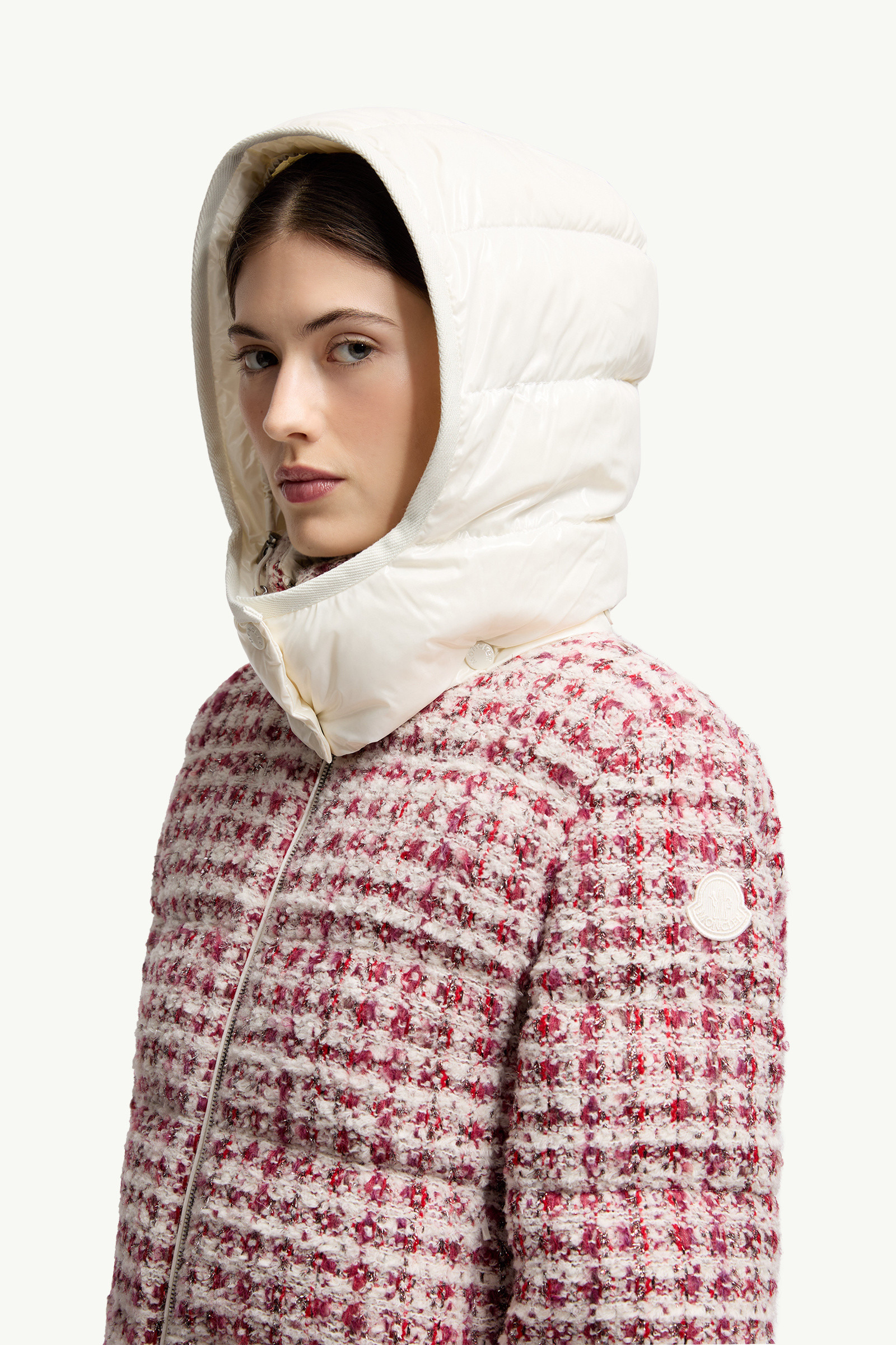 Andronne Tweed Hooded Short Down Jacket - 4