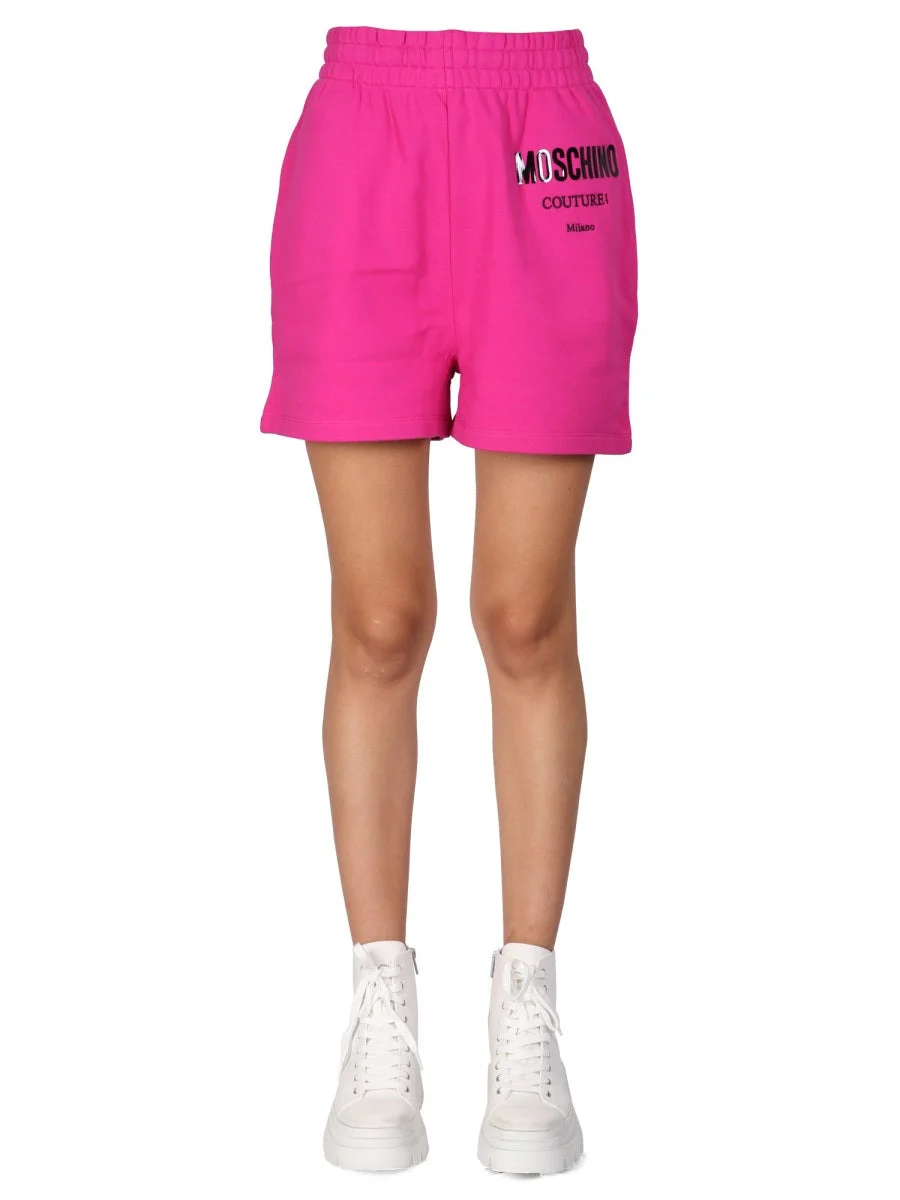 Moschino Women Shorts With Vinyl Logo - 1