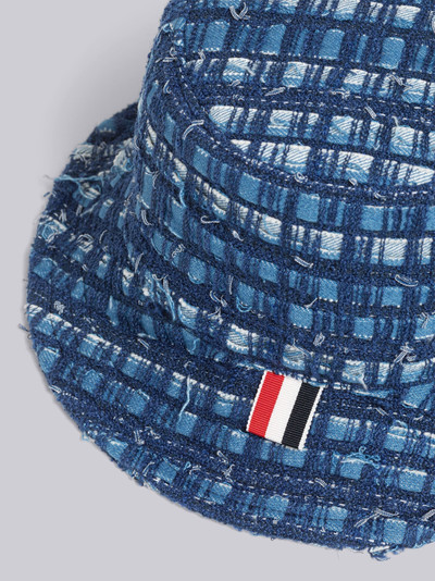 Thom Browne Denim Ribbon Tweed Classic Bucket Hat outlook