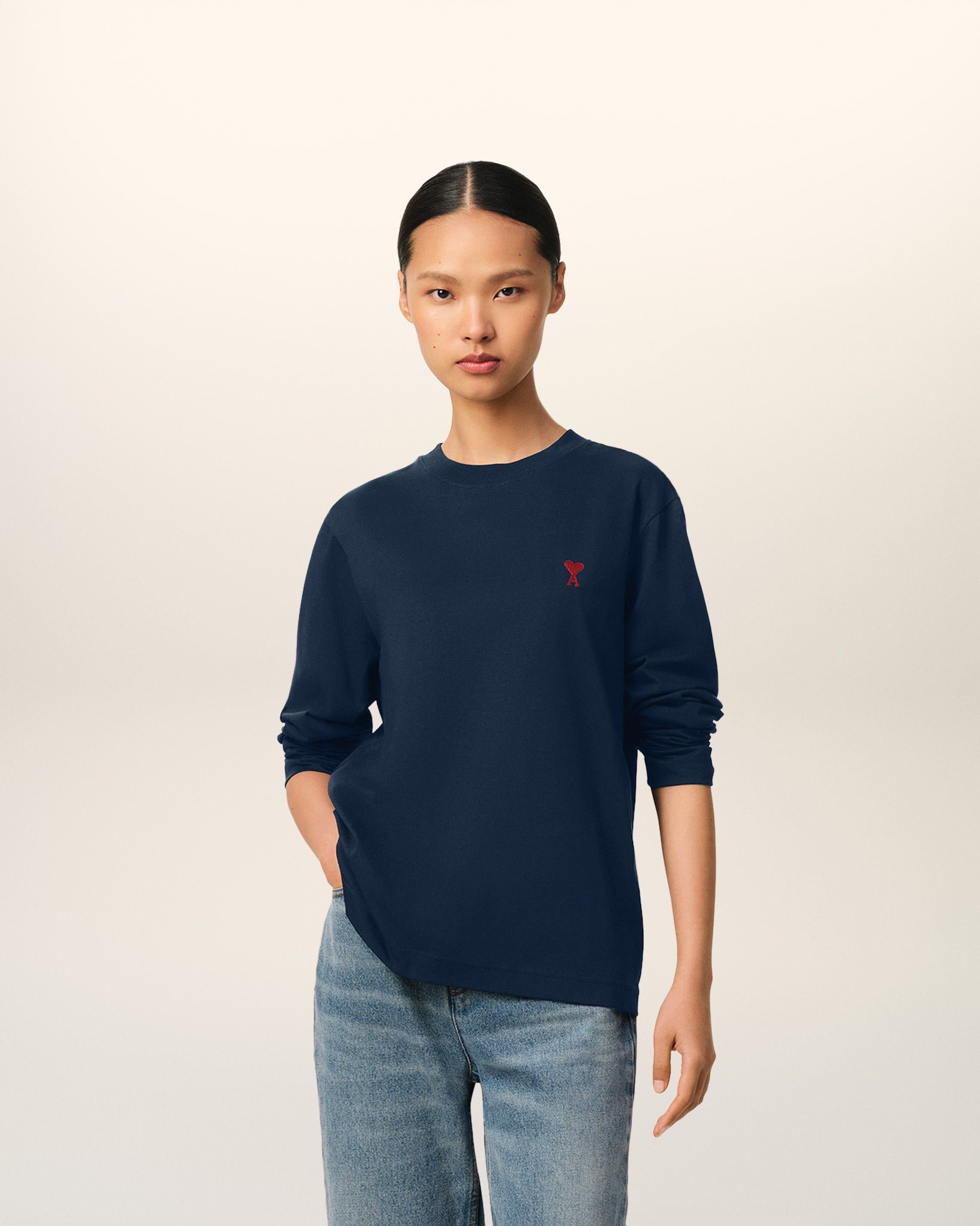 NAVY COTTON AMI DE CŒUR T-SHIRT - 5