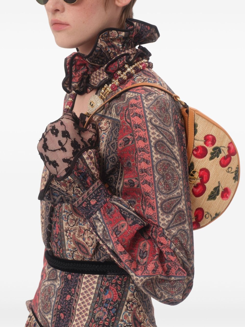 cherry-print shoulder bag - 3