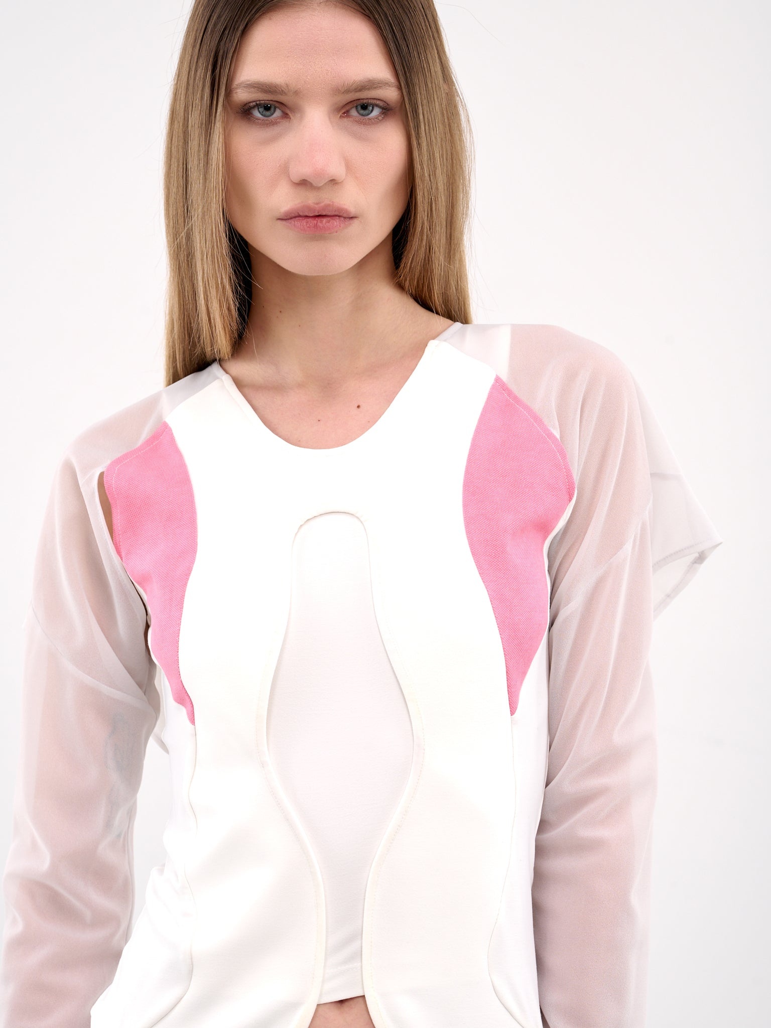 Long Sleeve Paneled Dress - 4