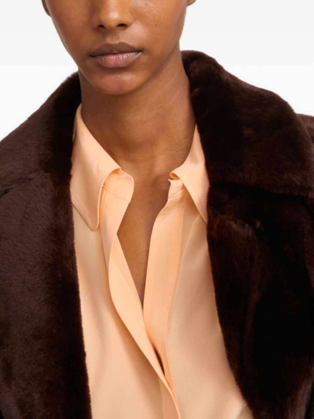 double-breasted shearling jacket - 5