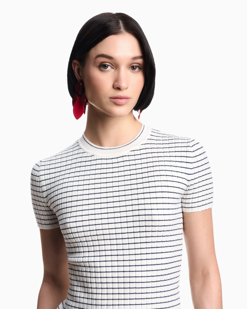 RIBBED T-SHIRT WITH STRIPED MOTIF 5