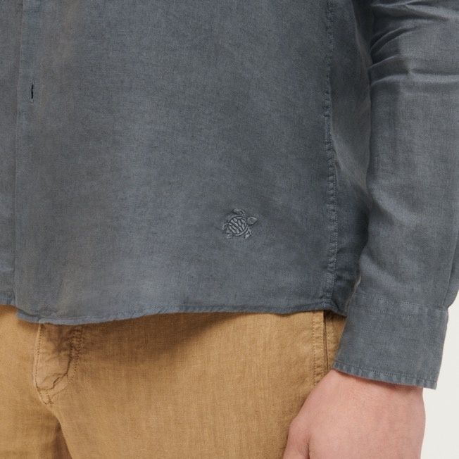 Men Linen Shirt Natural Dye - 5