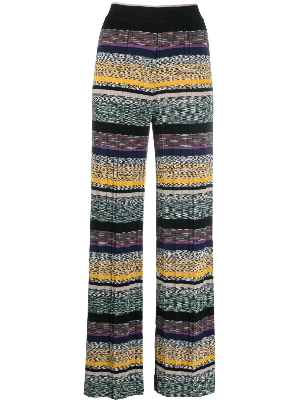 striped knitted trousers - 1