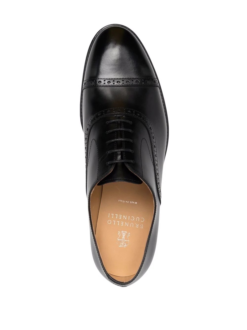 brogue lace-up leather shoes - 4