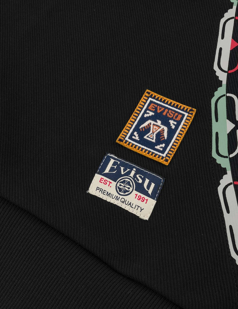 EVISU Totem Print and Embroidery Relax Fit Hoodie 6