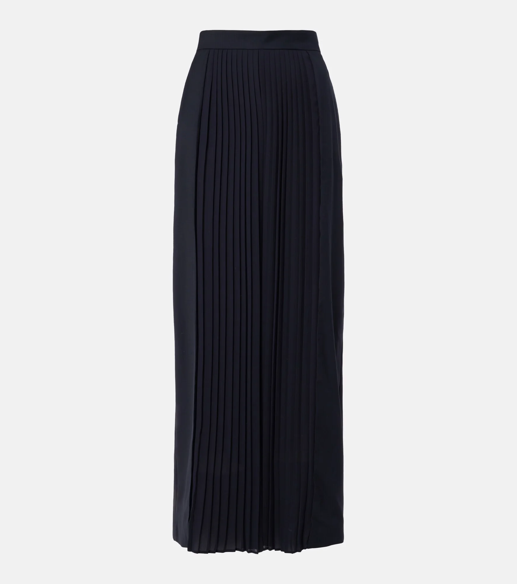 Pleated virgin wool wide-leg pants - 1