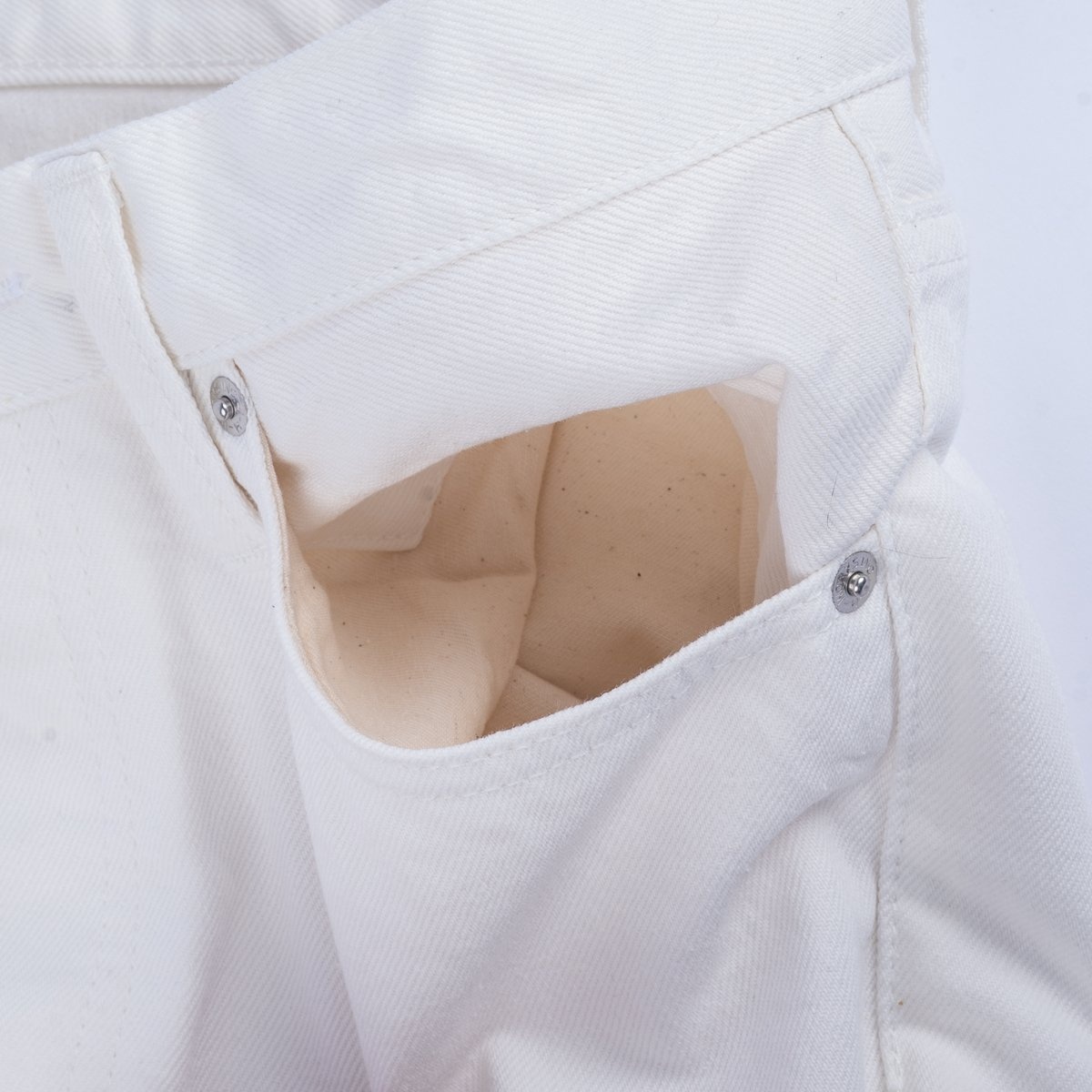 IH-888-WT 13.5oz Denim Medium/High Rise Tapered Cut Jeans - White - 12