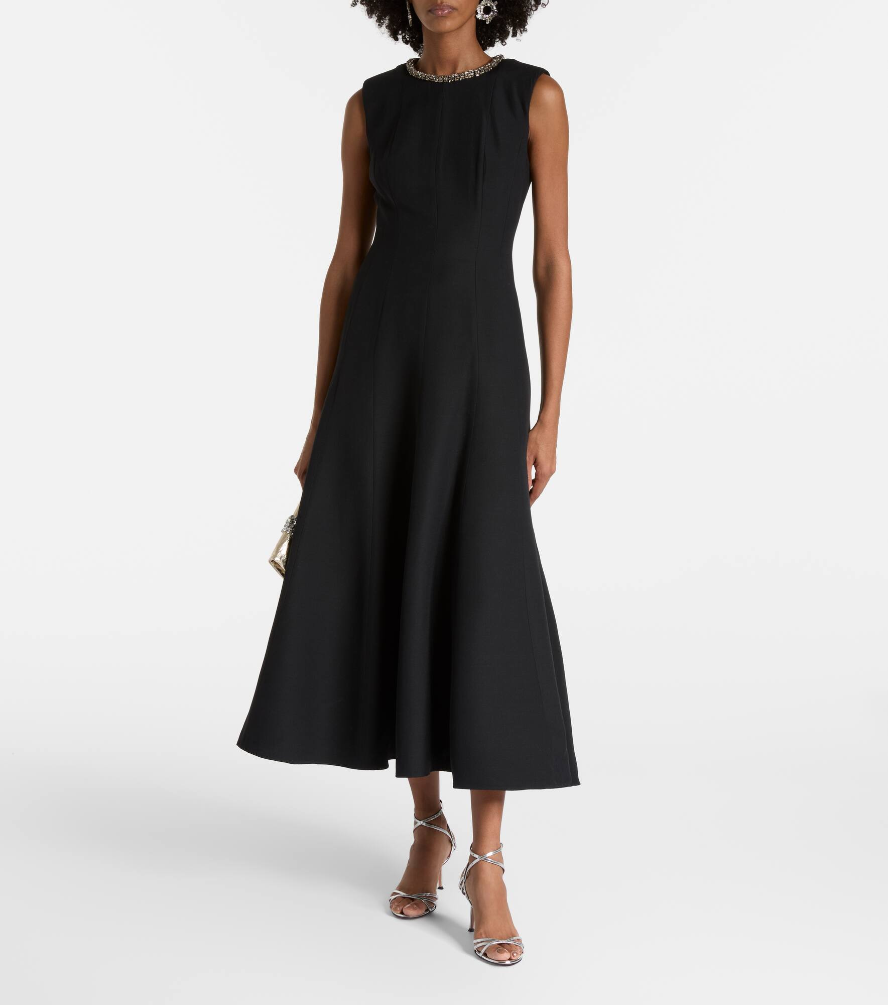 Embellished wool and silk midi dress - 2