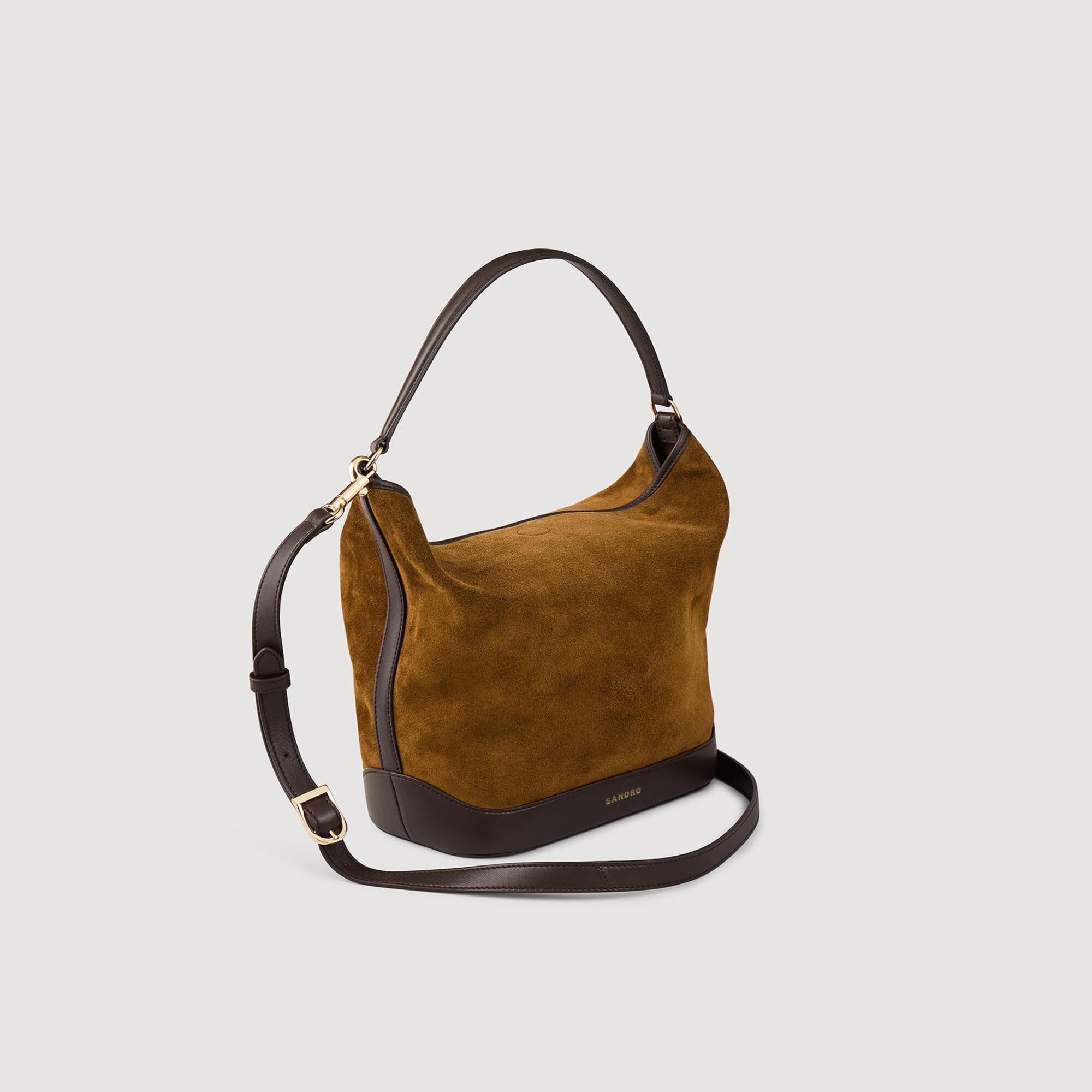 TANGOSO SUEDE AND LEATHER BUCKET BAG - 3