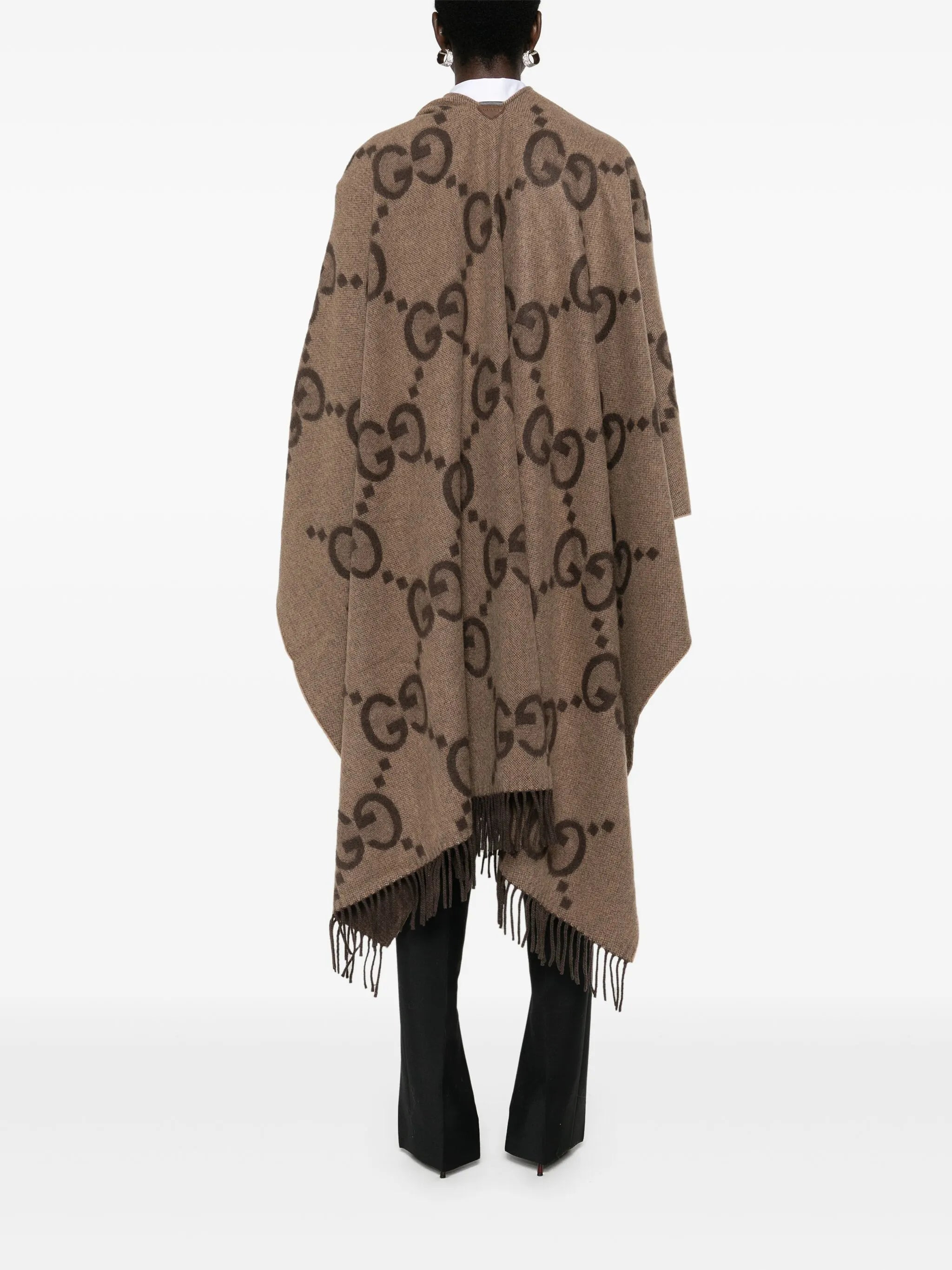 Gucci Jumbo GG-jacquard Cashmere Cape - 2