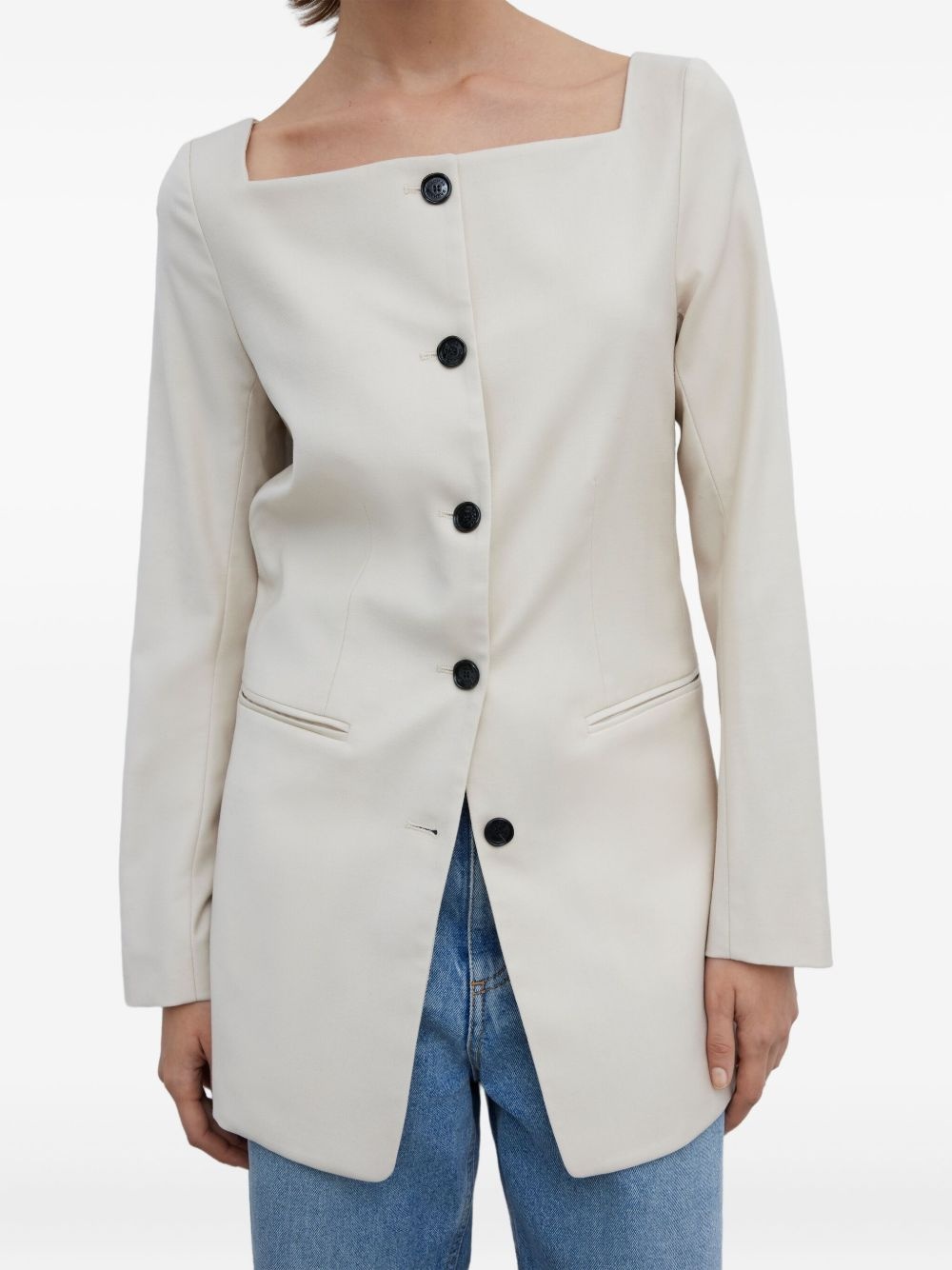 square-neck blazer - 6