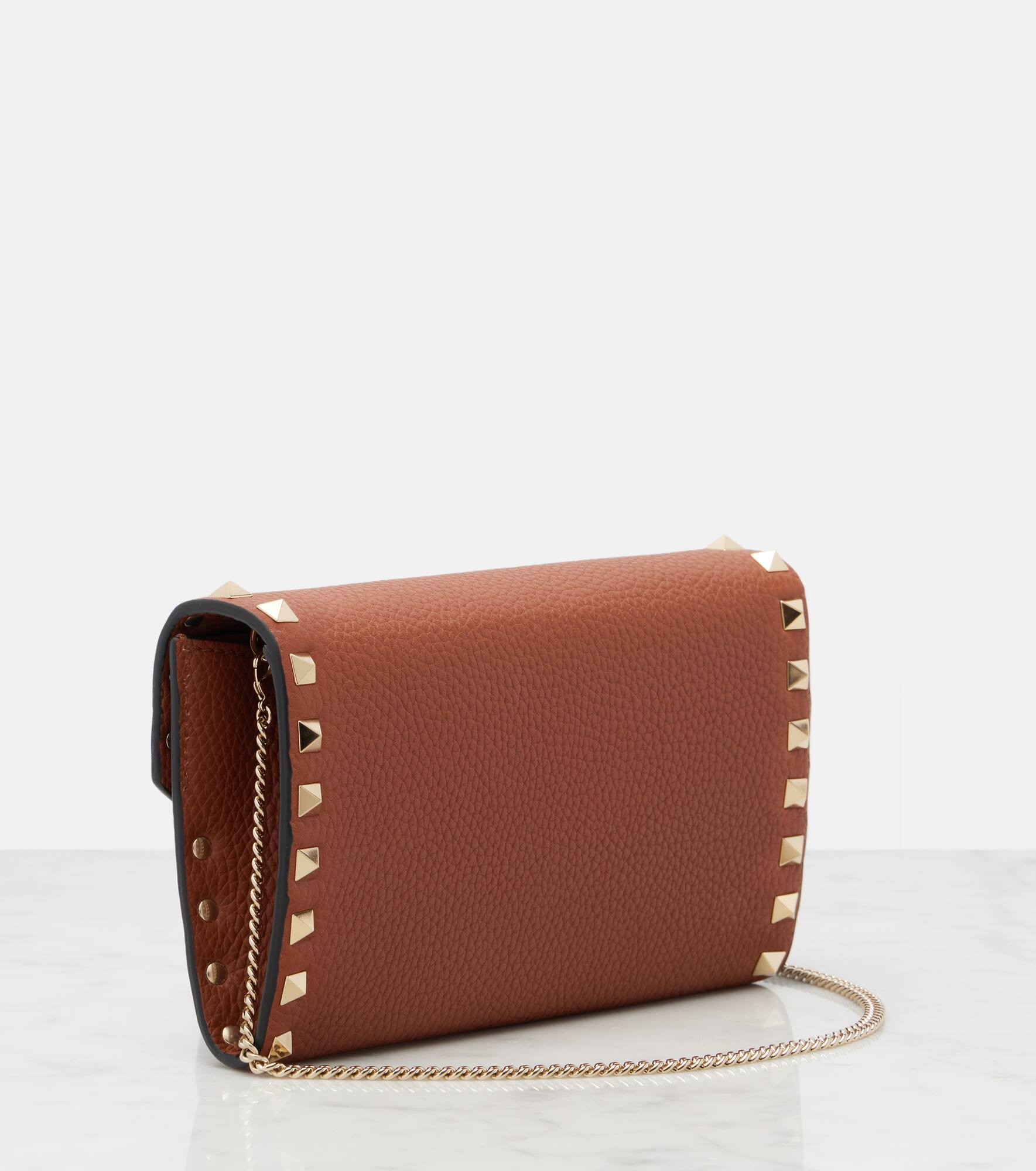 Rockstud leather wallet on chain - 4