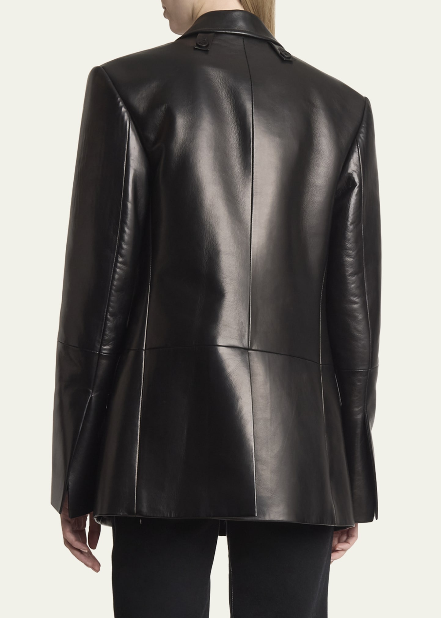 Hayes Open-Front Lambskin Leather Jacket - 3