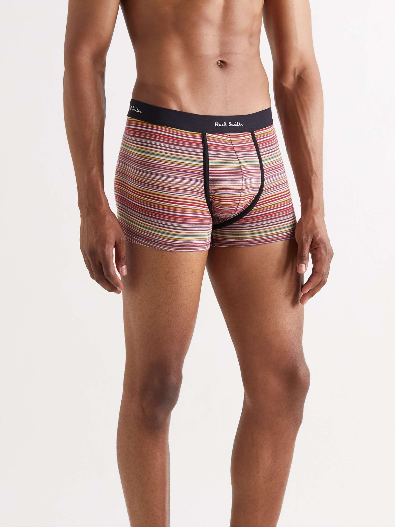 Three-Pack Striped Stretch-Cotton Boxer Briefs - 2