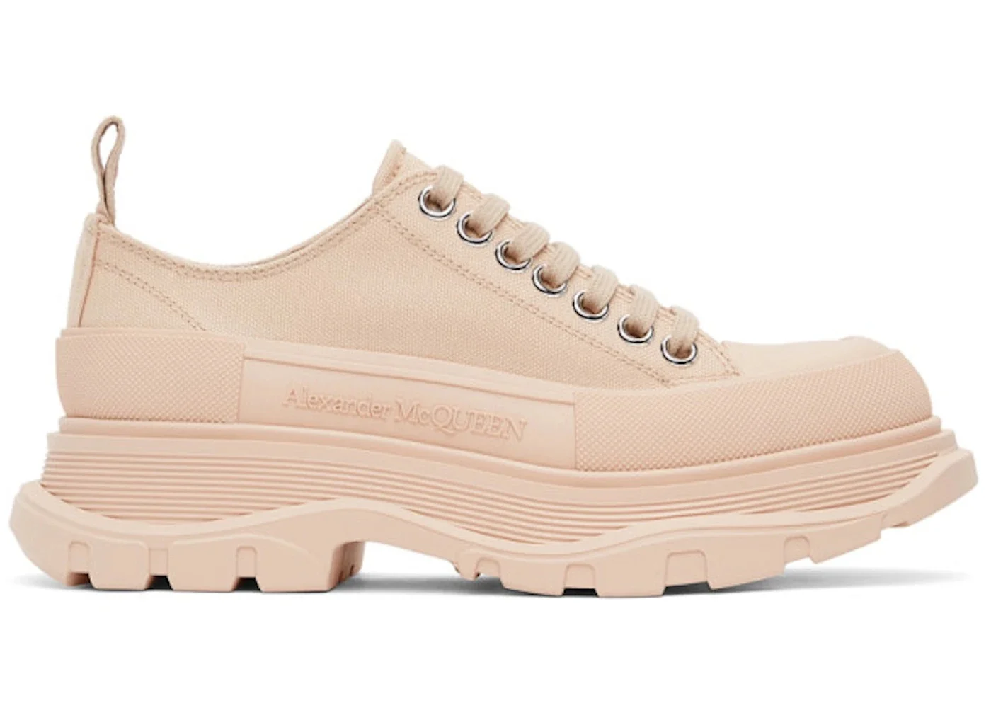 Alexander McQueen Tread Slick Low Lace Up Peach (Women's) - 1