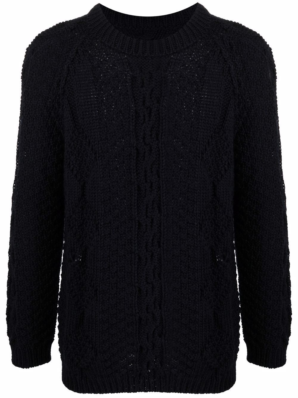 cable knit wool jumper - 1