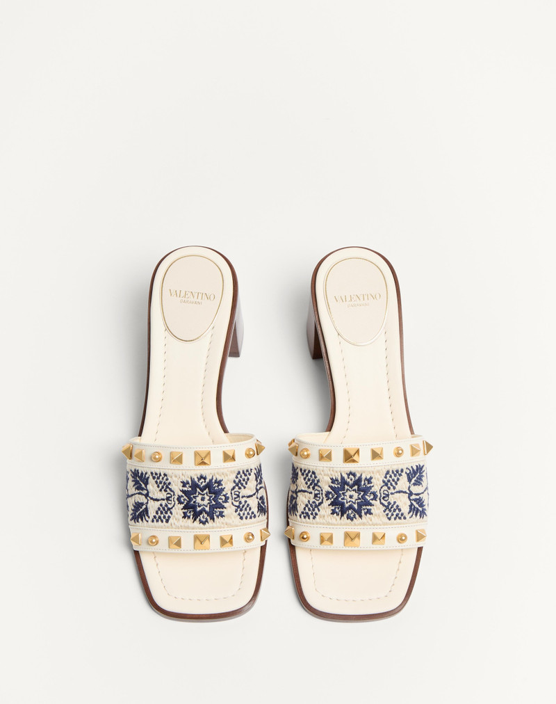 COUNTY SLIDE SANDAL IN CALFSKIN WITH GRAPE EMBROIDERY 60MM 4