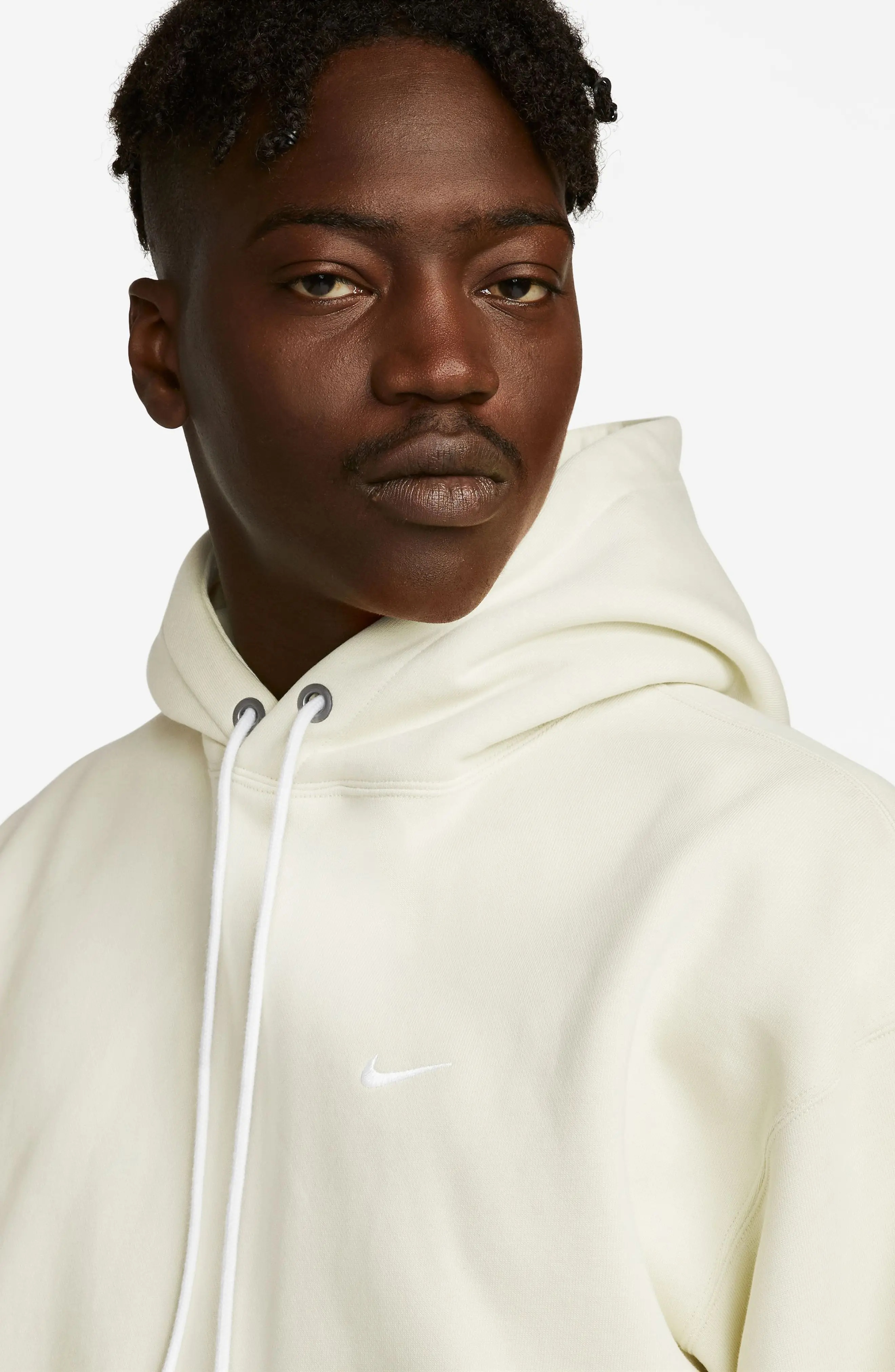 Solo Swoosh Fleece Hoodie in Sail/White - 3