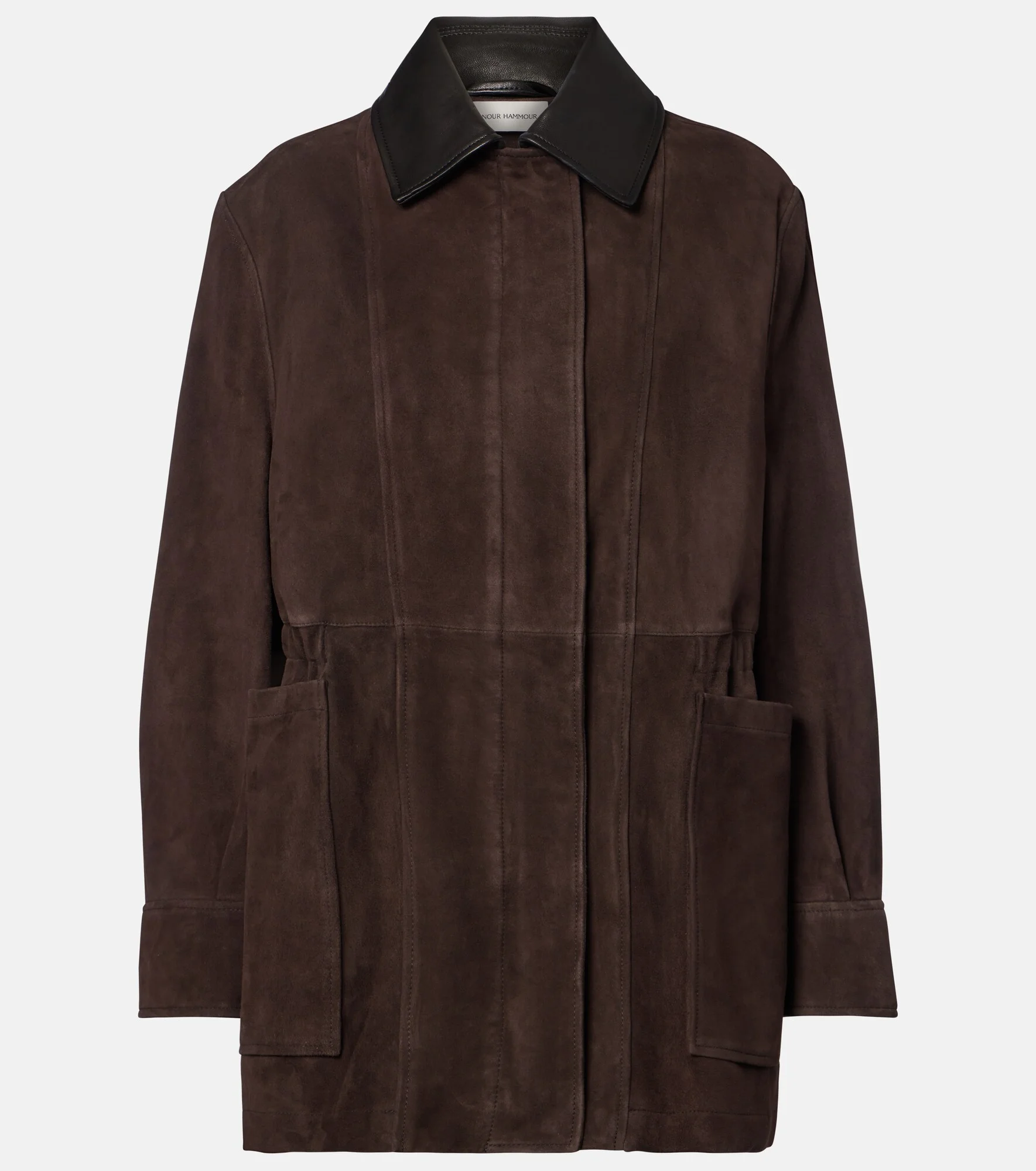 Grange leather-trimmed suede jacket - 1