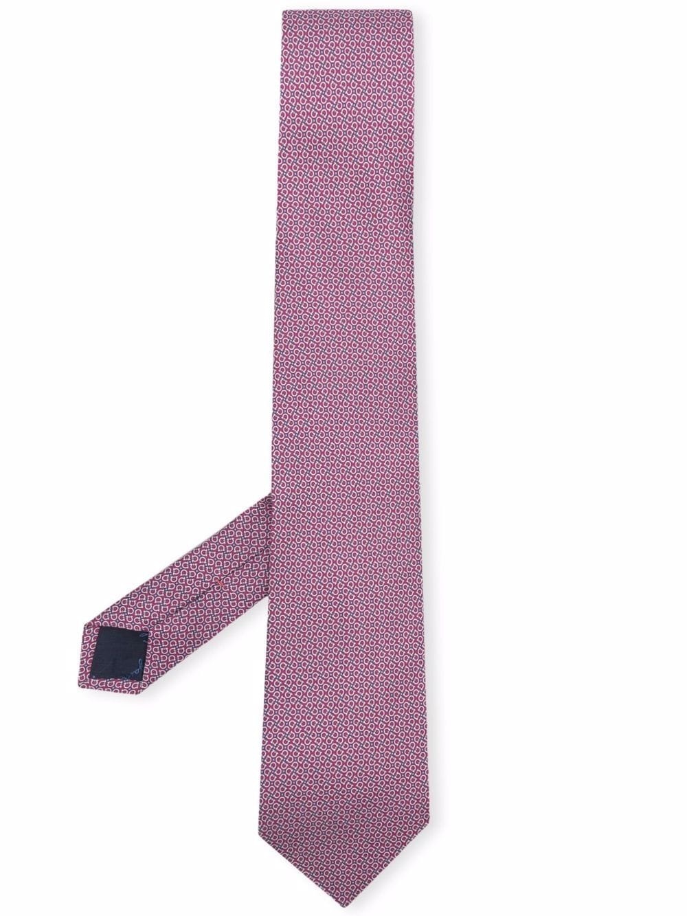 logo-print silk tie - 1