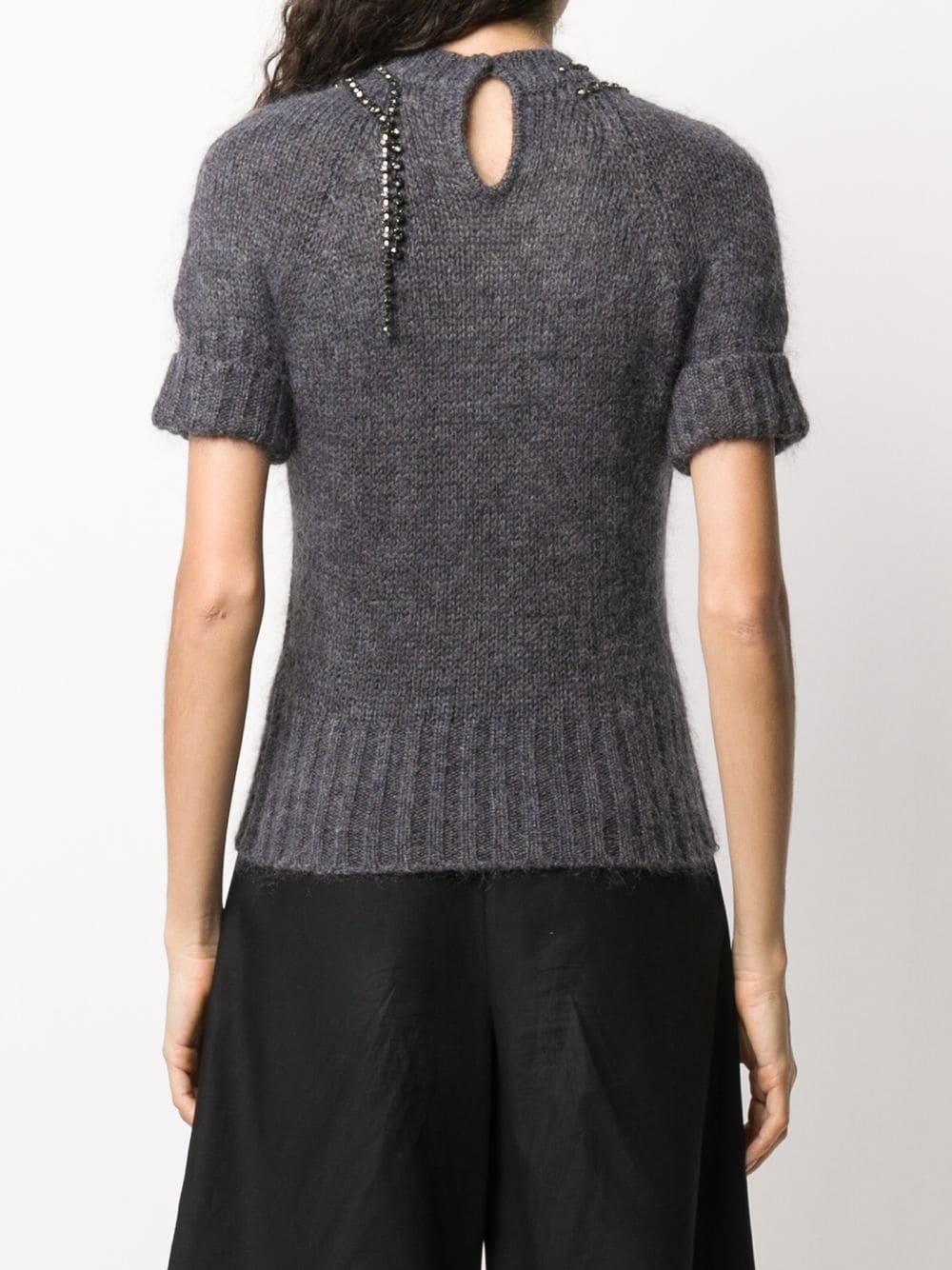 bead-embellished short-sleeve jumper - 4