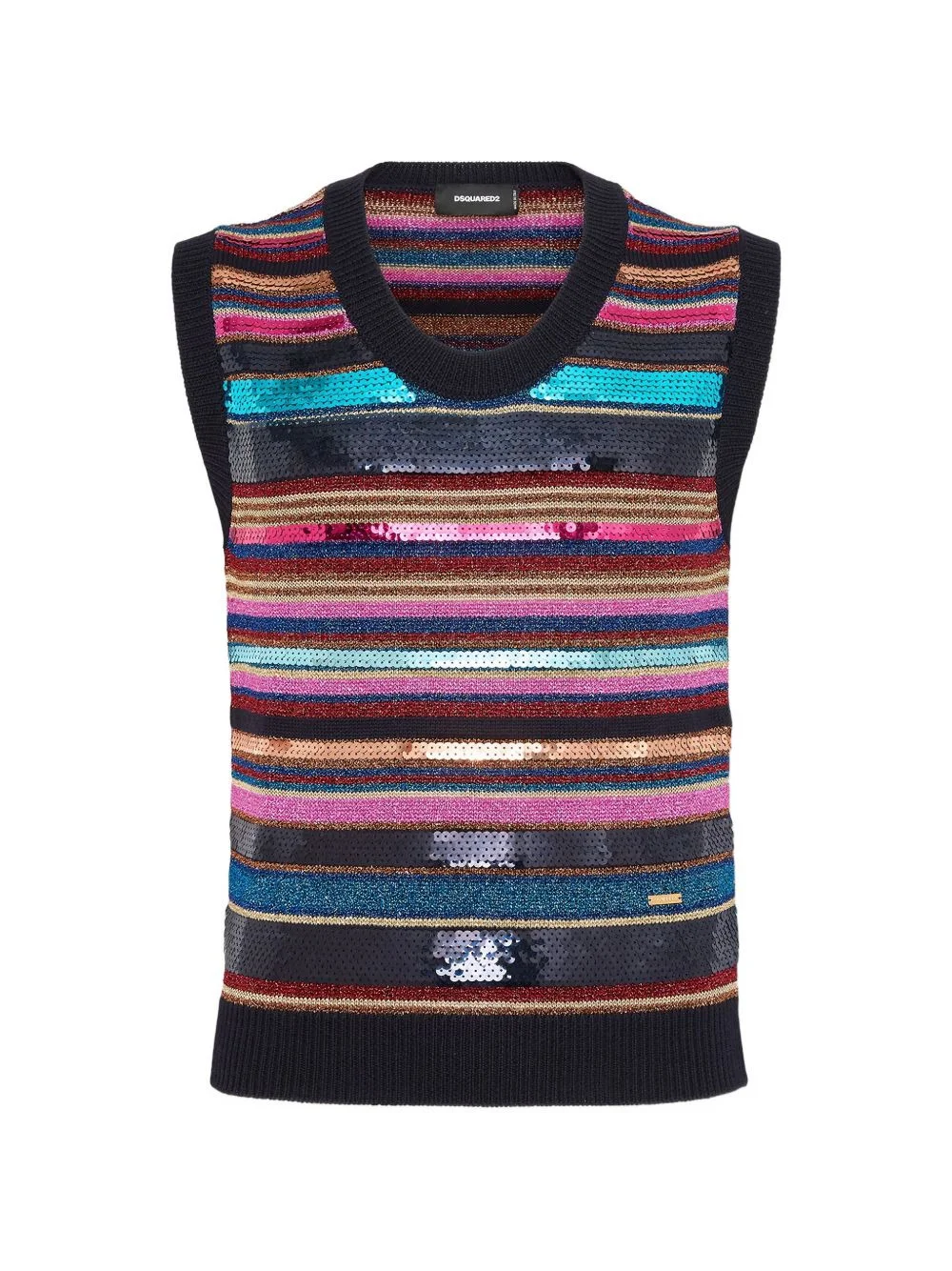 striped sequinned vest - 1