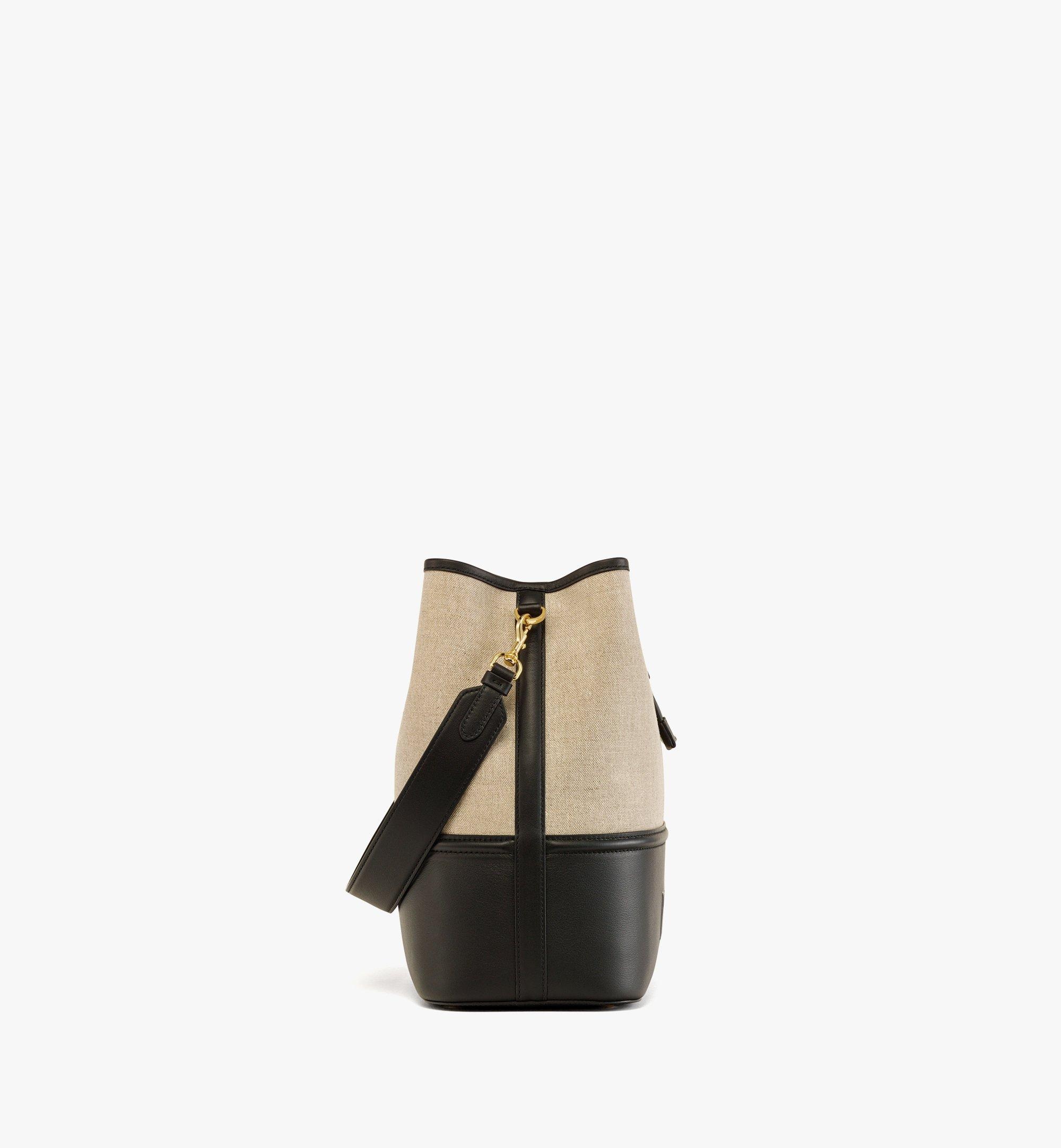 Aren Drawstring Bag in Linen Leather Mix - 3