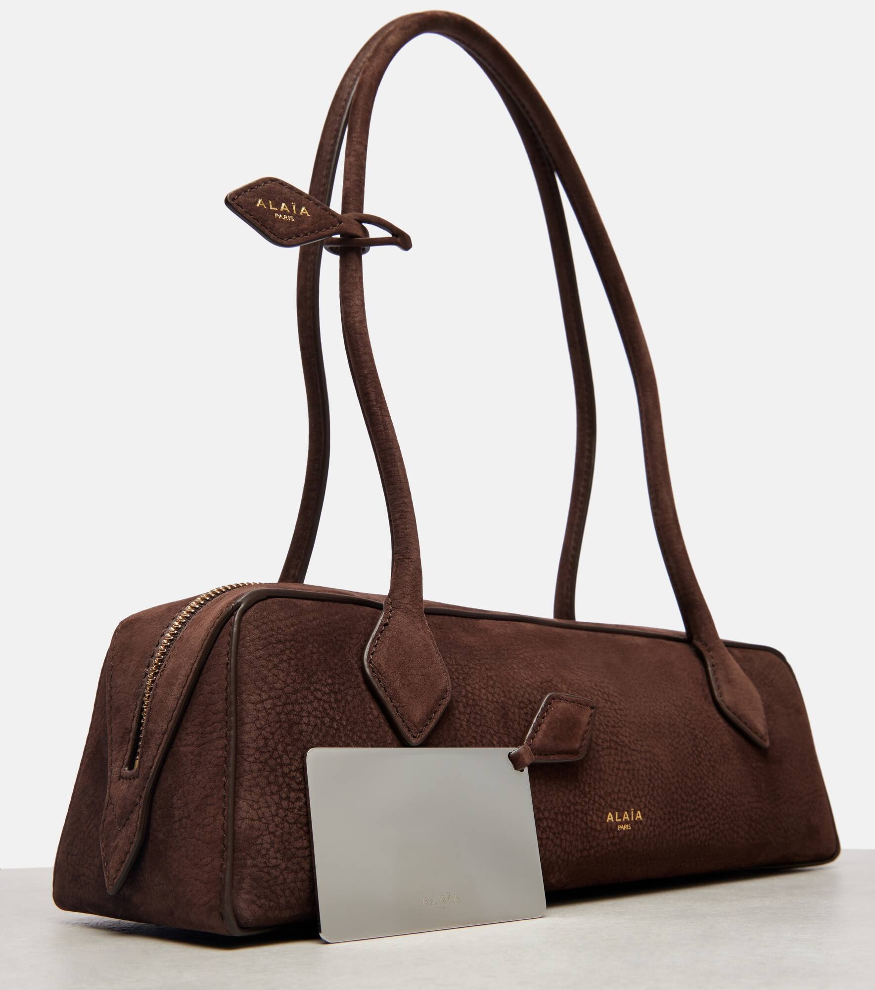 Le Teckel Medium suede shoulder bag - 6