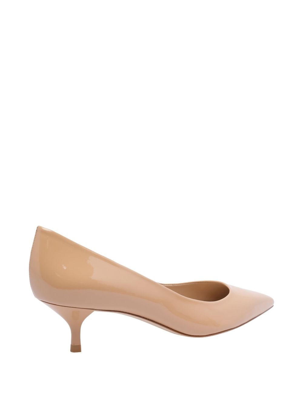50mm leather heeled pumps - 3