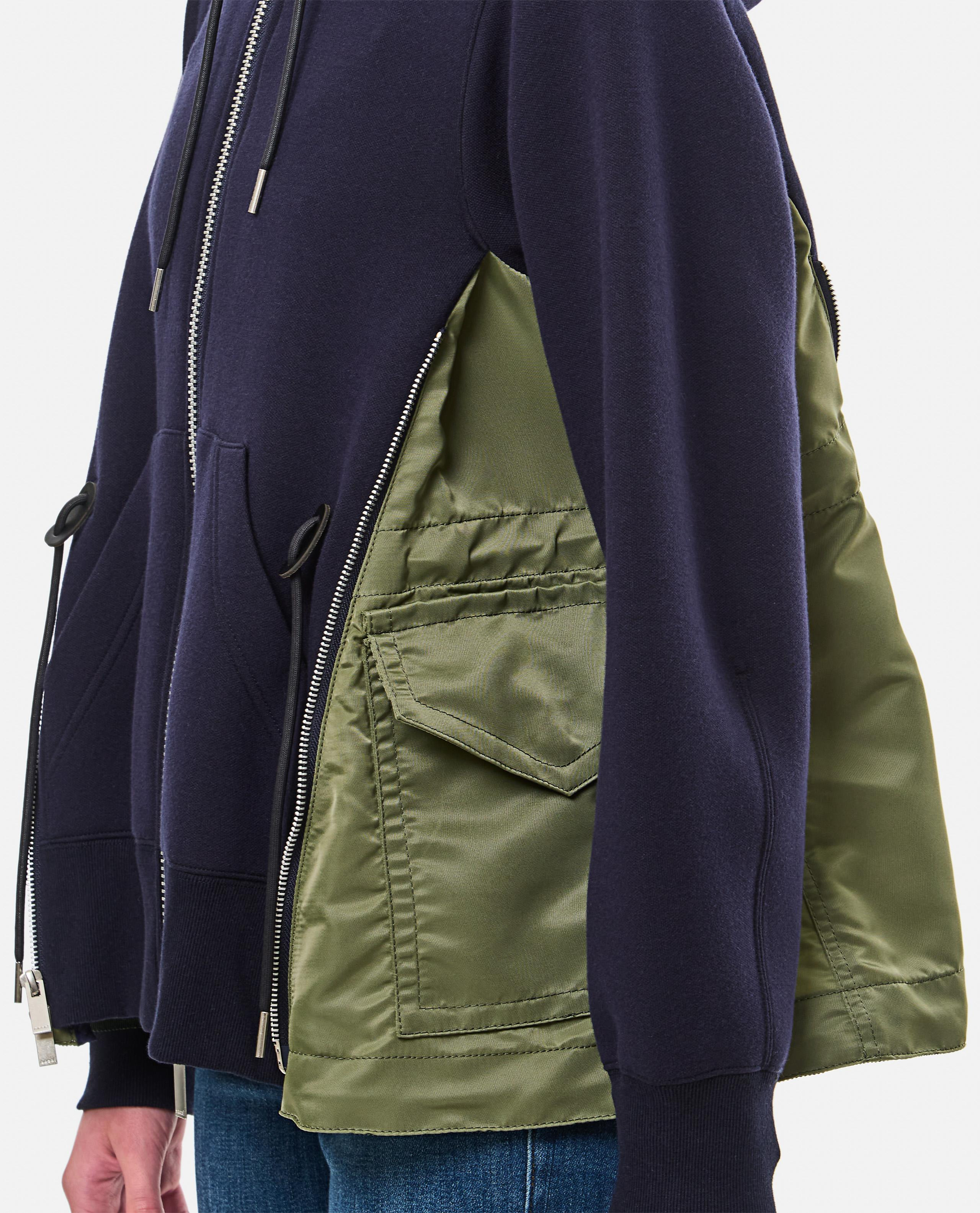 SPONGE SWEAT X NYLON TWILL HOODIE - 4