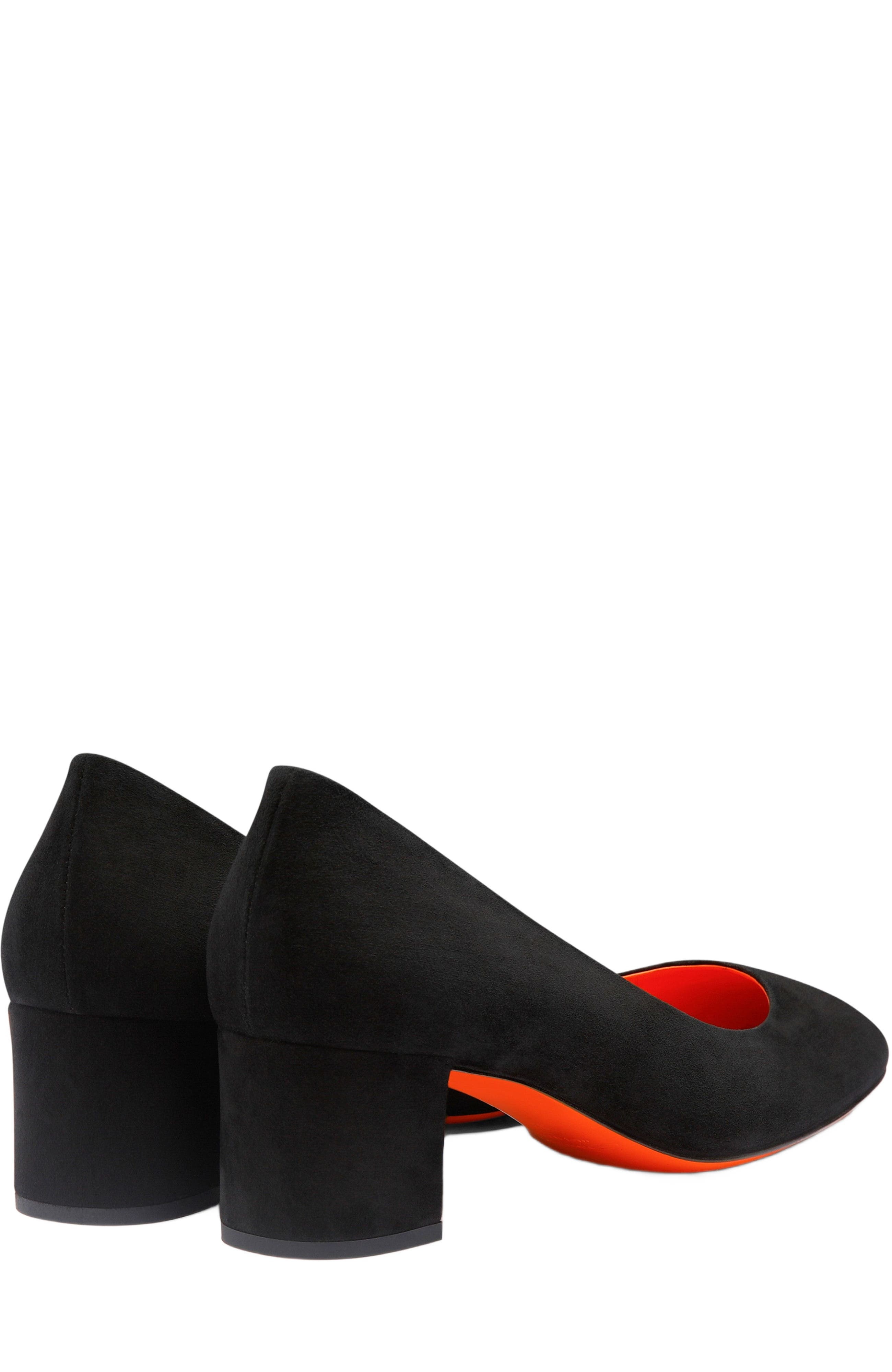 Santoni Women's Fight Brown Suede Low-Heel Pump in Black at Nordstrom - 4