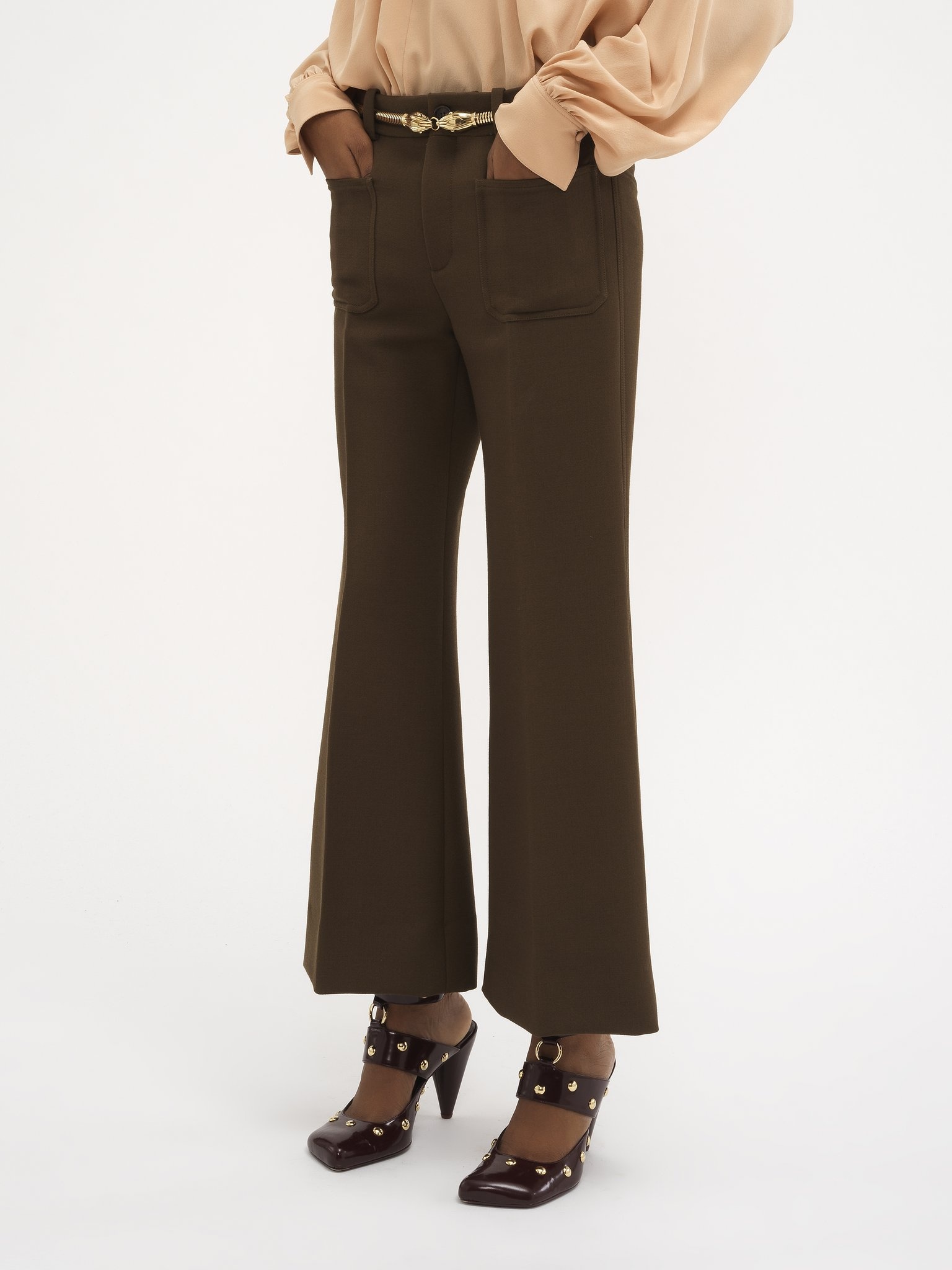 CROPPED BOOTCUT PANTS IN CAVALRY WOOL - 4