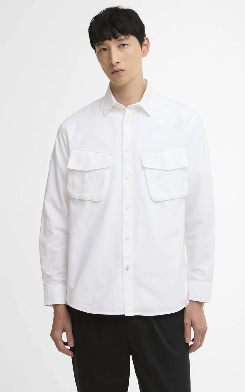 Barbour BARBOUR ARNHAM OVERSIZED OXFORD JUNGLE SHIRT WHITE outlook