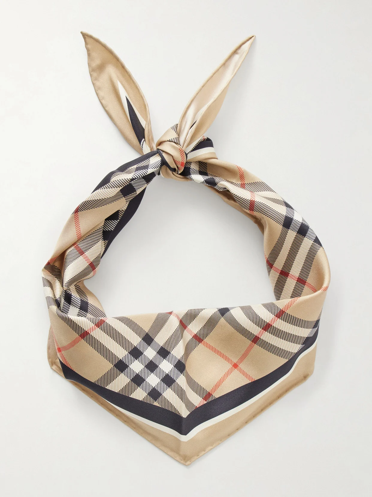 Checked Silk-twill Scarf - 1
