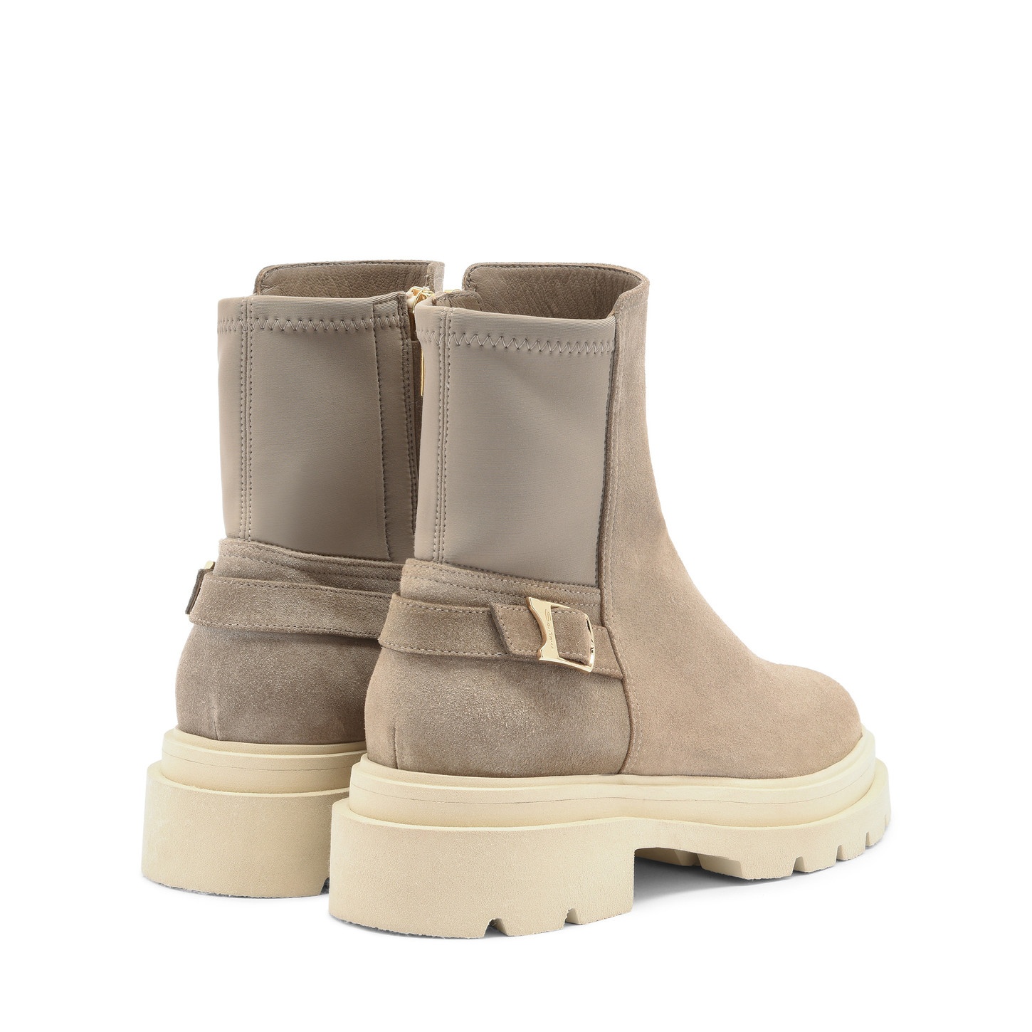 Women's beige suede ankle boot - 4