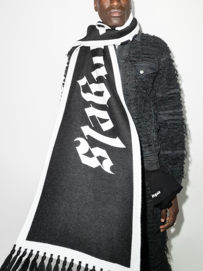 Palm Angels logo-knit oversized scarf outlook