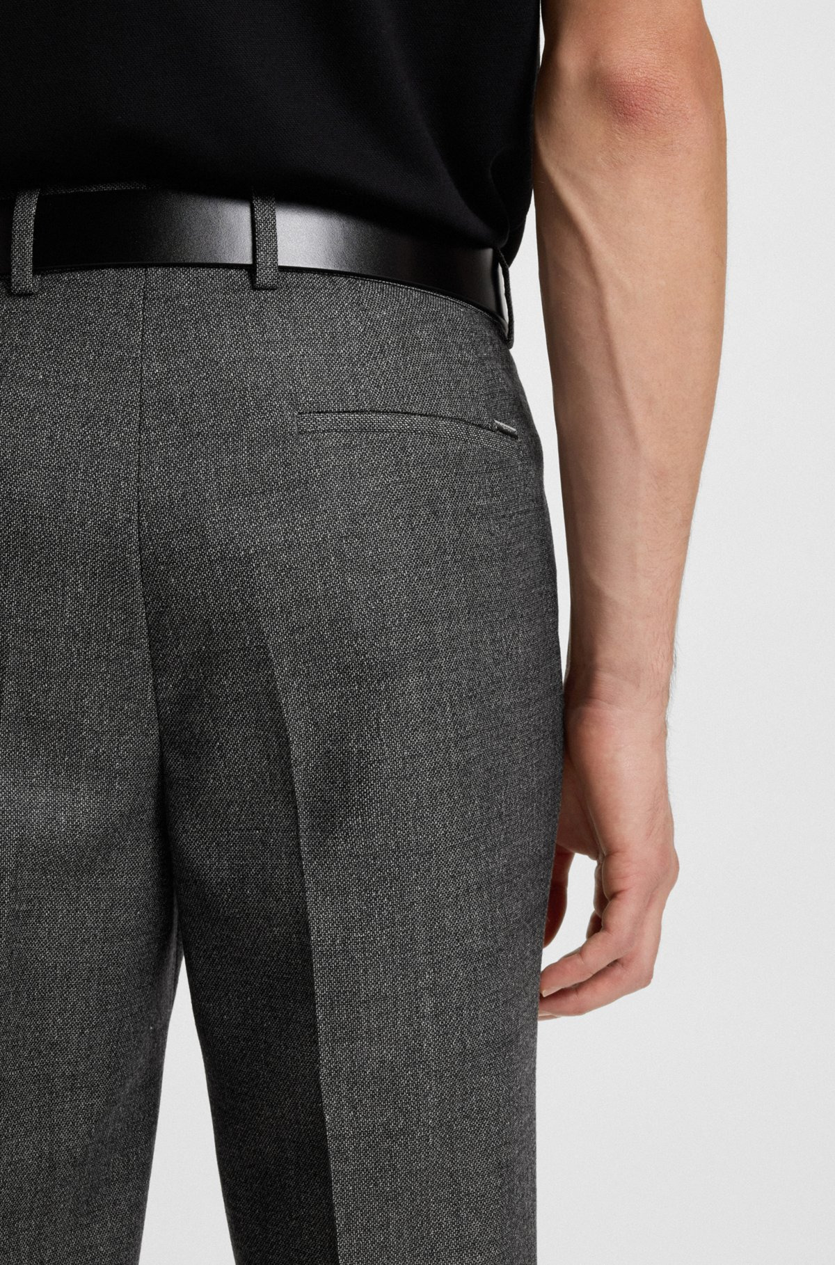 FORMAL TROUSERS IN MICRO-PATTERNED VIRGIN WOOL - 5