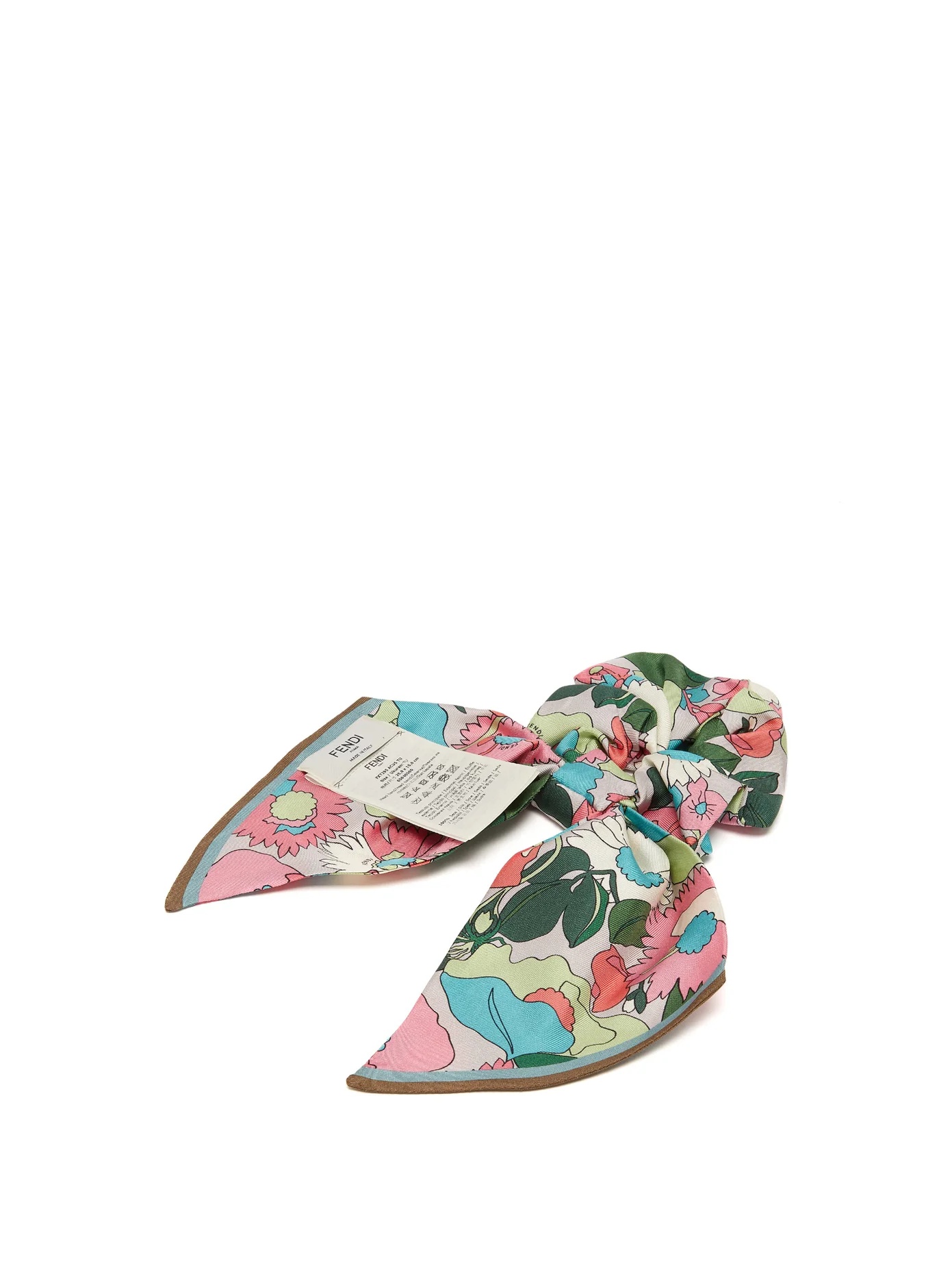 Floral-print silk-twill scrunchie - 4